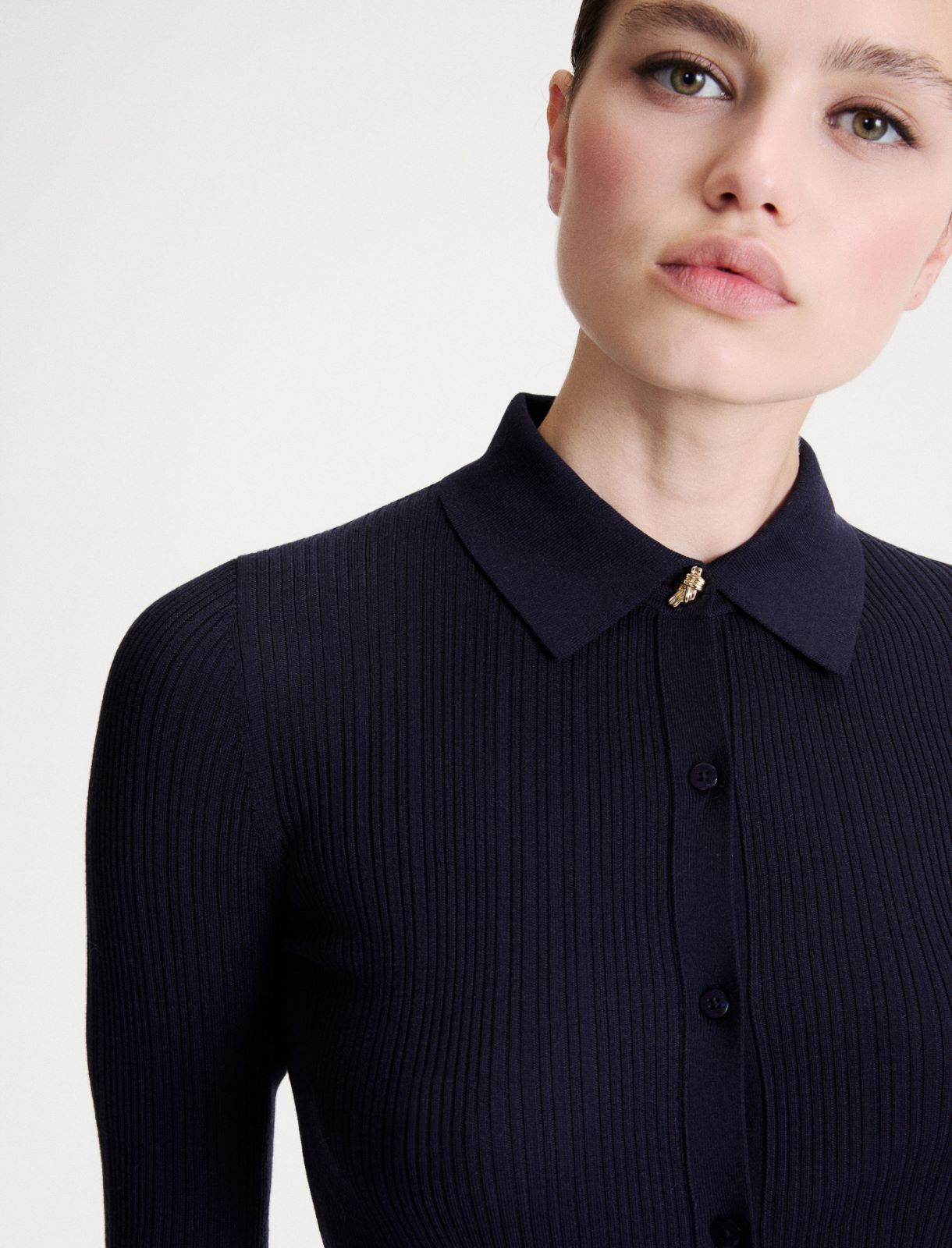 Wool-blend polo jumper - NAVY - Marella - 5