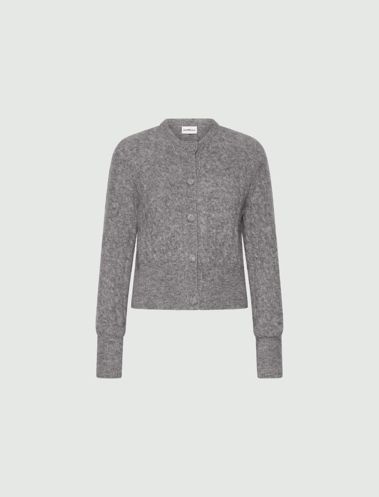 Cable-knit alpaca-blend cardigan - GREY - Marella