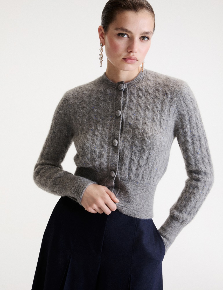 Cable-knit alpaca-blend cardigan - Marella