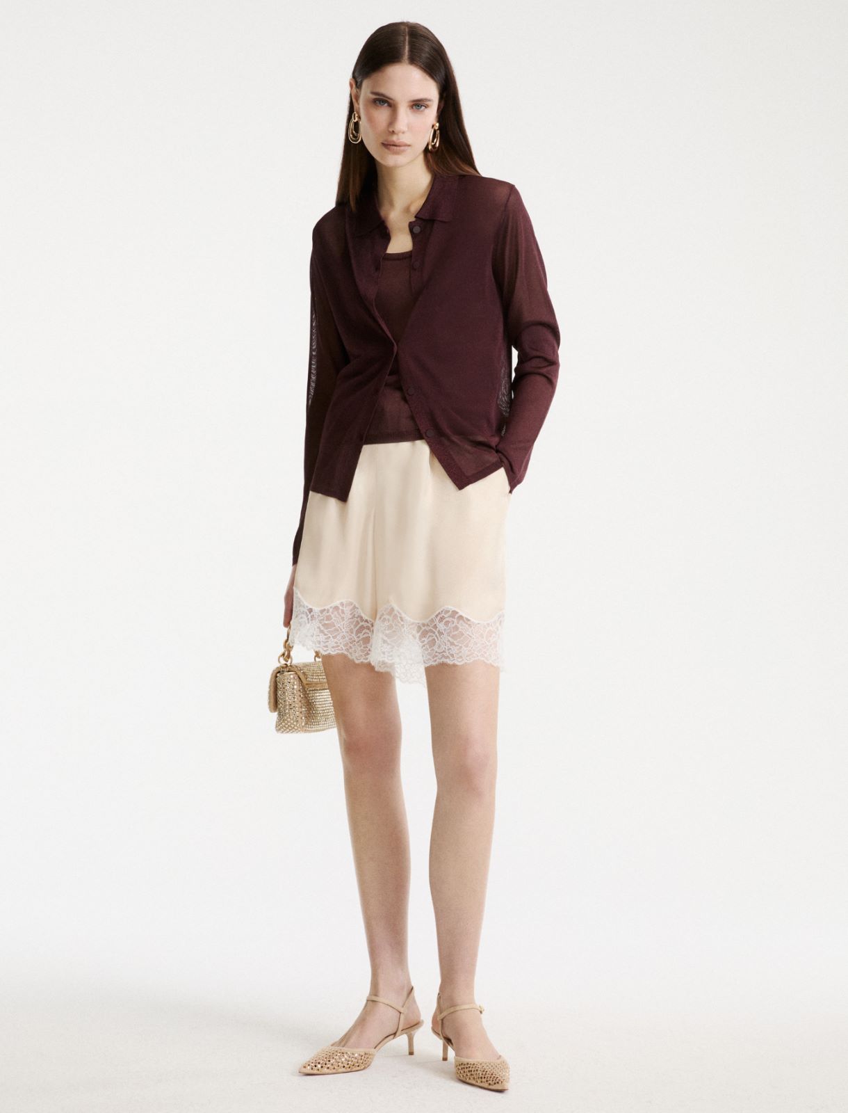 Viscose and lurex shirt - BORDEAUX - Marella - 2