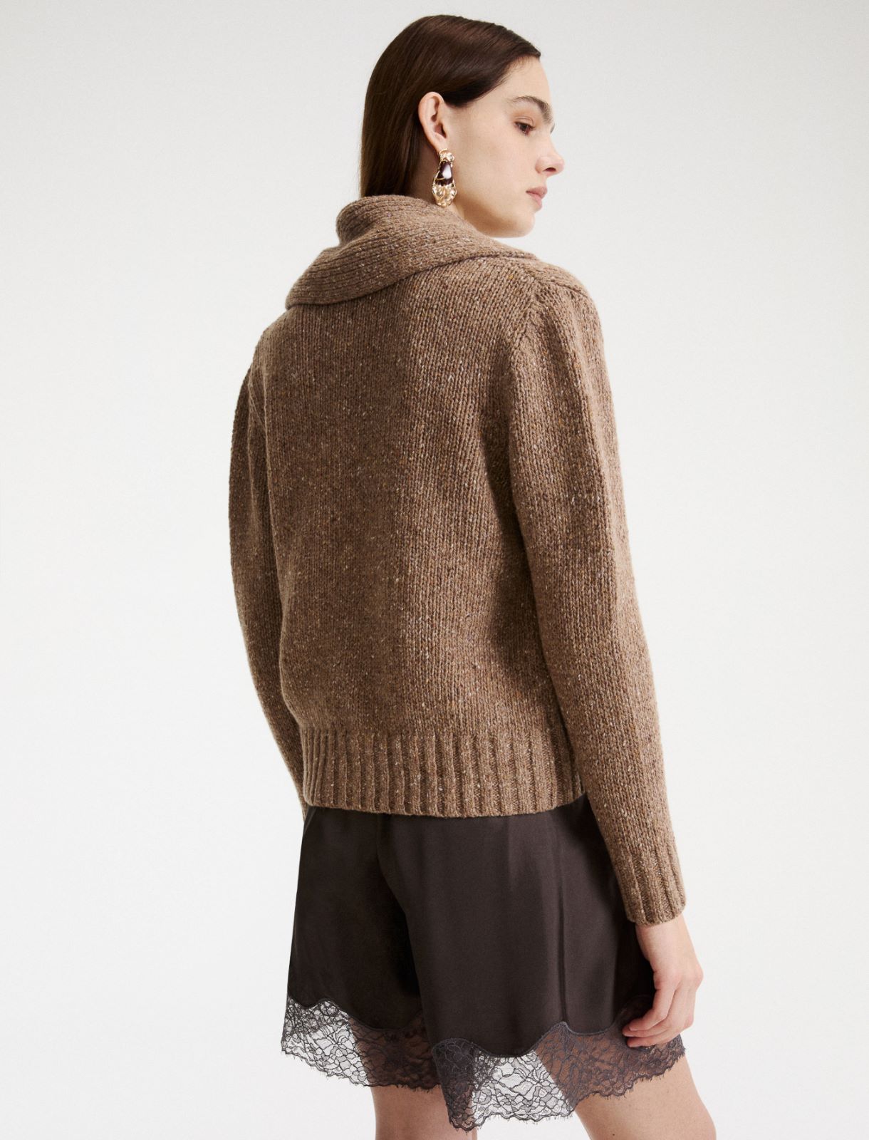 Cardigan boutonné en maille - NOISETTE - Marella - 3