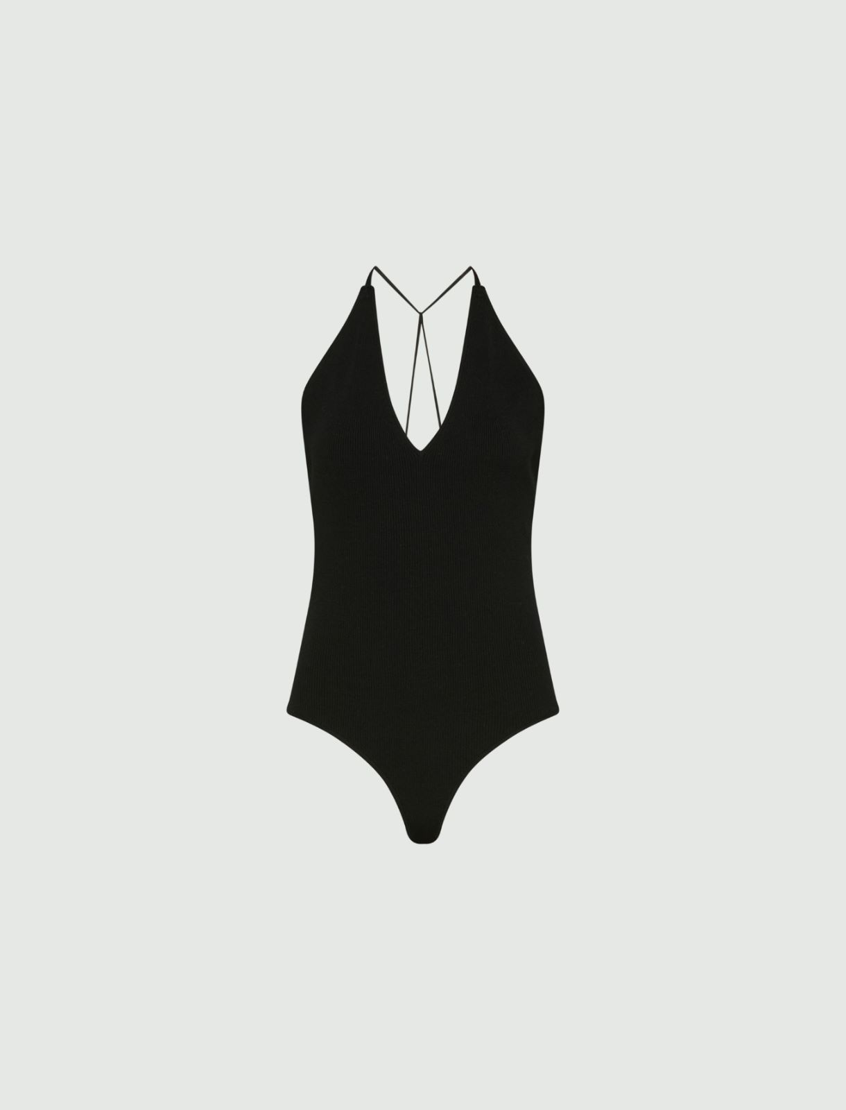 Viscose-blend knit bodysuit - BLACK - Marella
