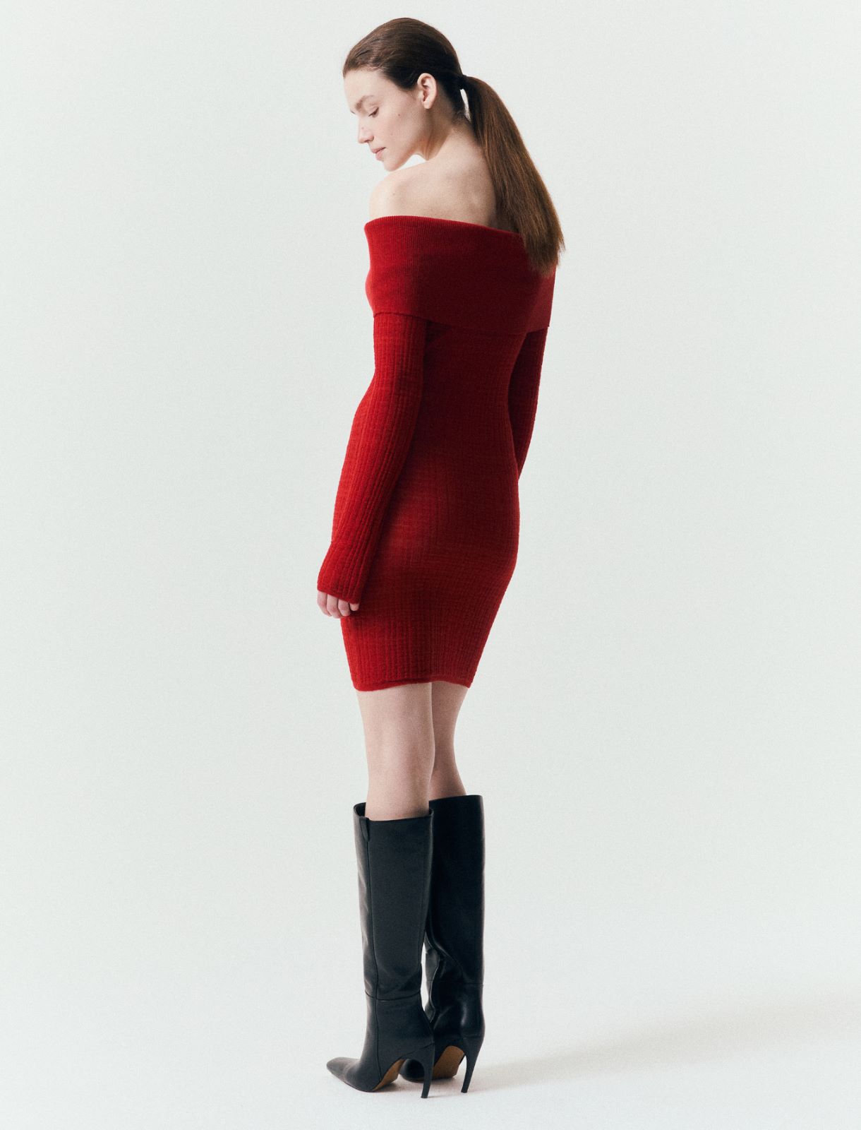 Cowl neck jumper - RED - Marella - 3