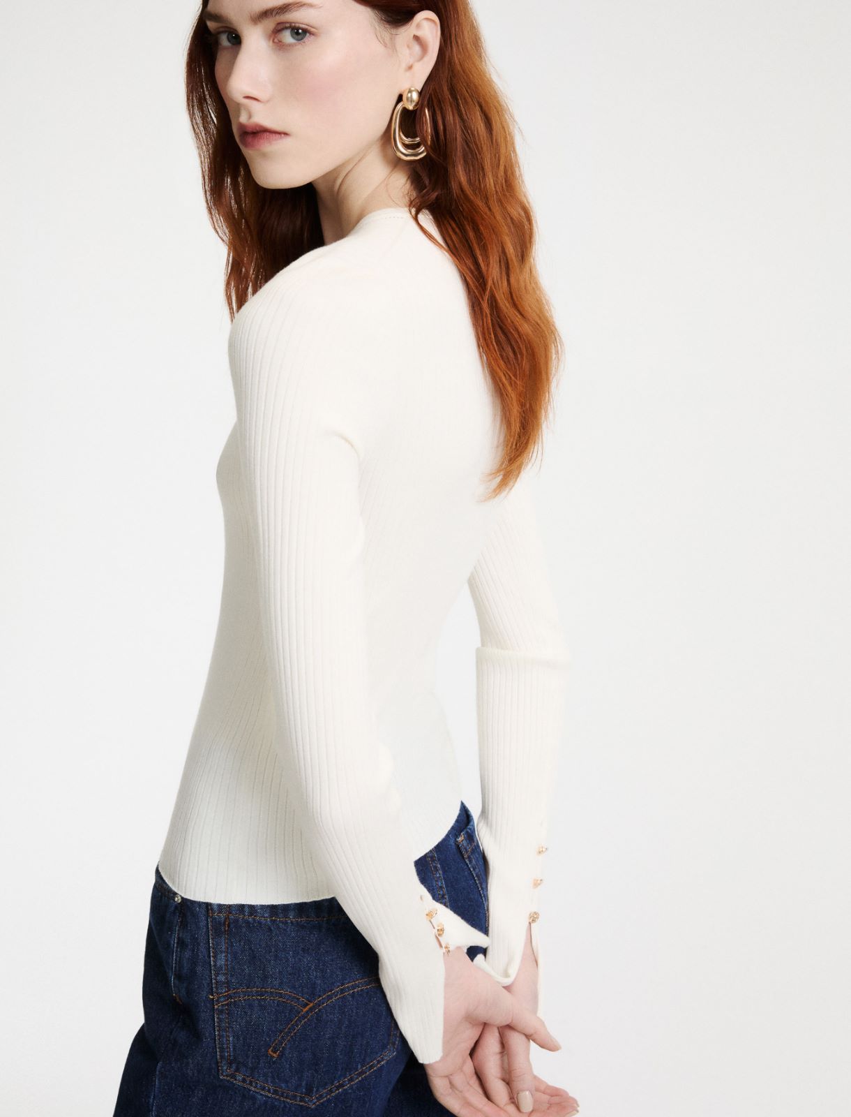 Jersey con botones joya - BLANCO - Marella - 5