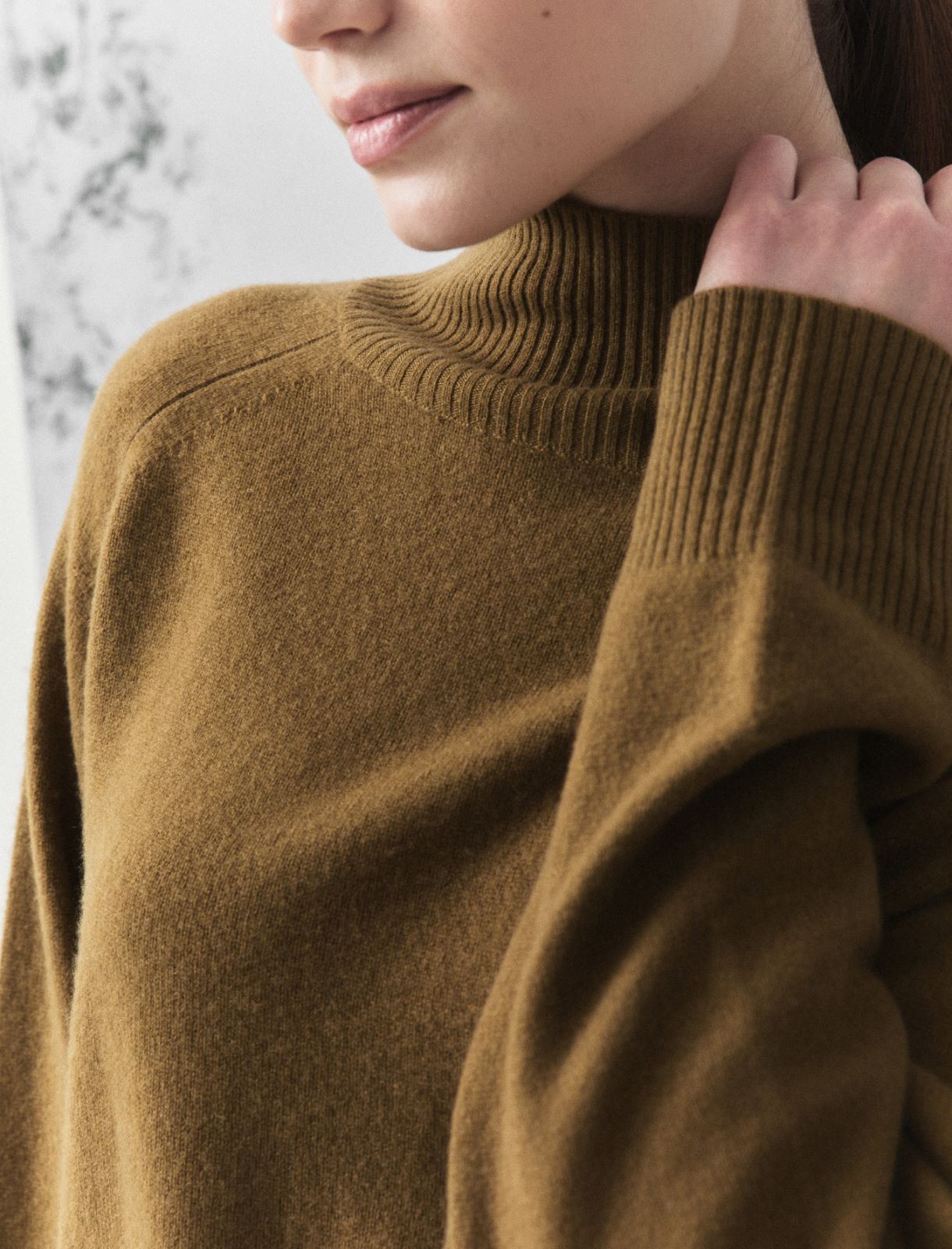 Pure cashmere mock polo-neck jumper - OIL GREEN - Marella - 6