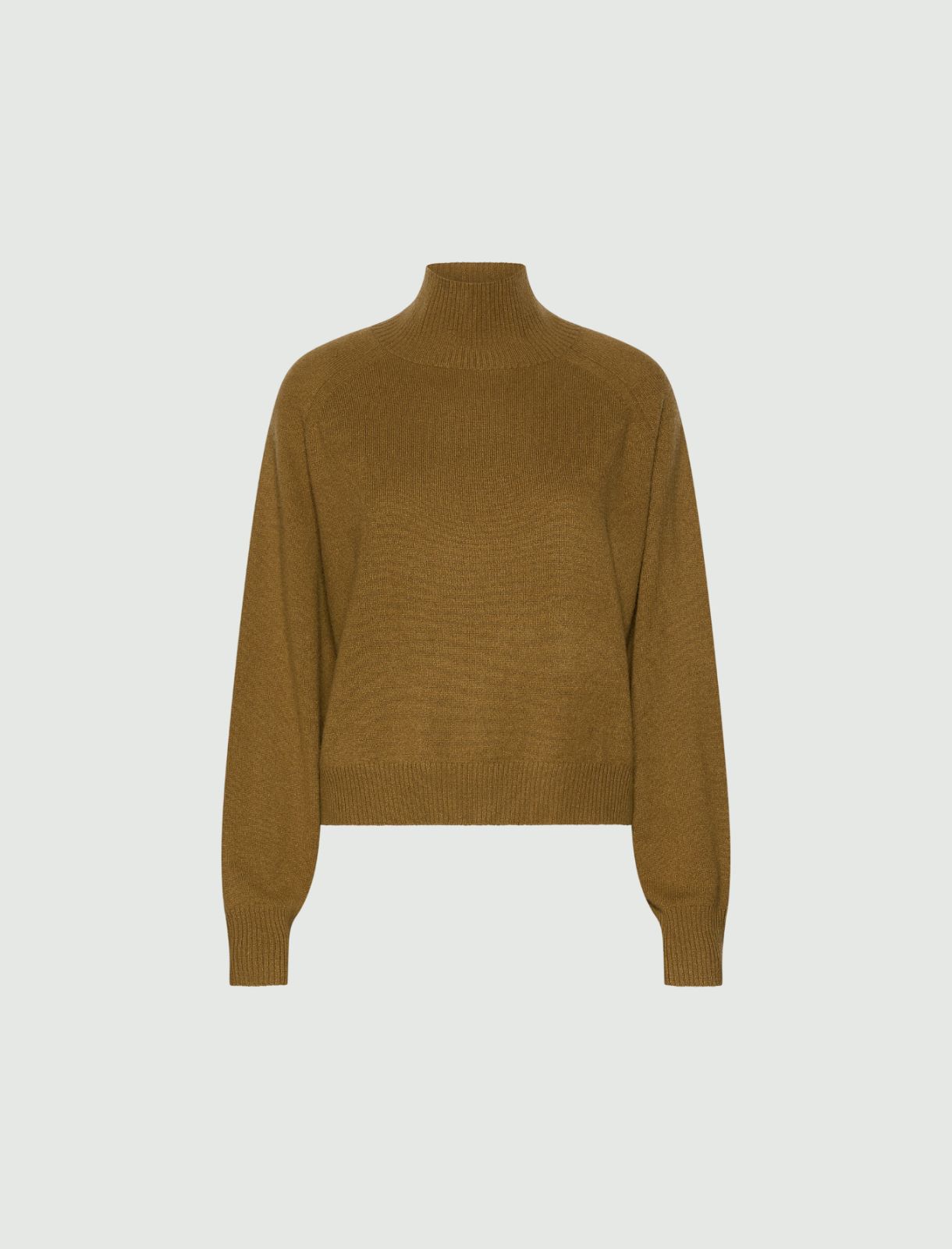 Pure cashmere mock polo-neck jumper - OIL GREEN - Marella