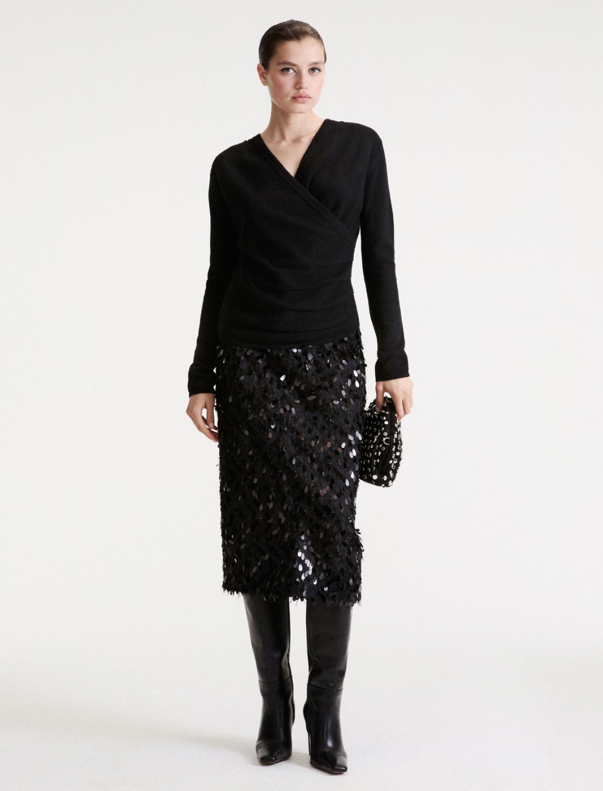 Crossover pure cashmere jumper - BLACK - Marella - 2