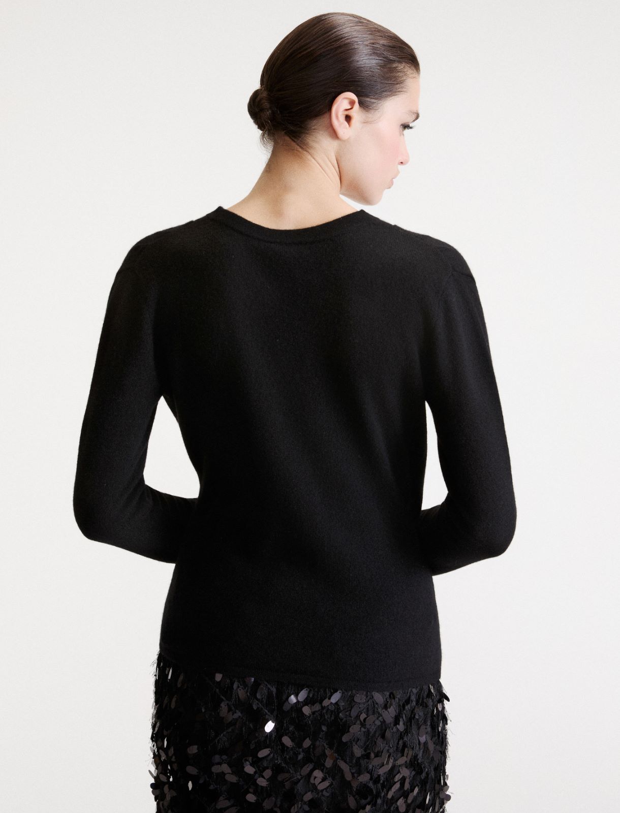 Crossover pure cashmere jumper - BLACK - Marella - 3