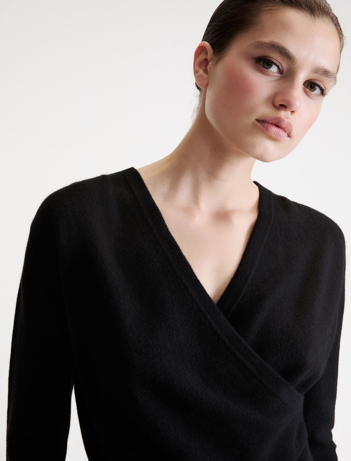 Crossover pure cashmere jumper - BLACK - Marella - 5
