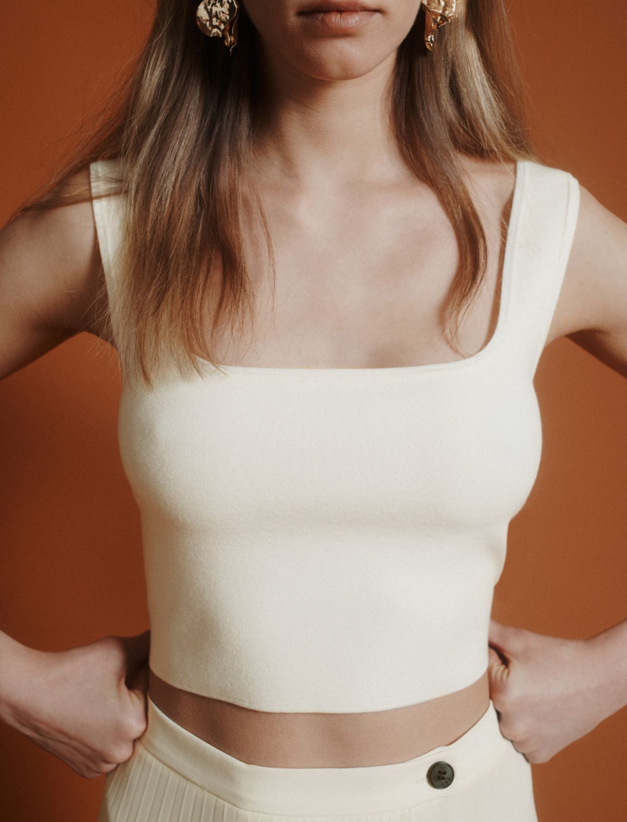 Viscose-knit cropped top - WHITE - Marella - 5