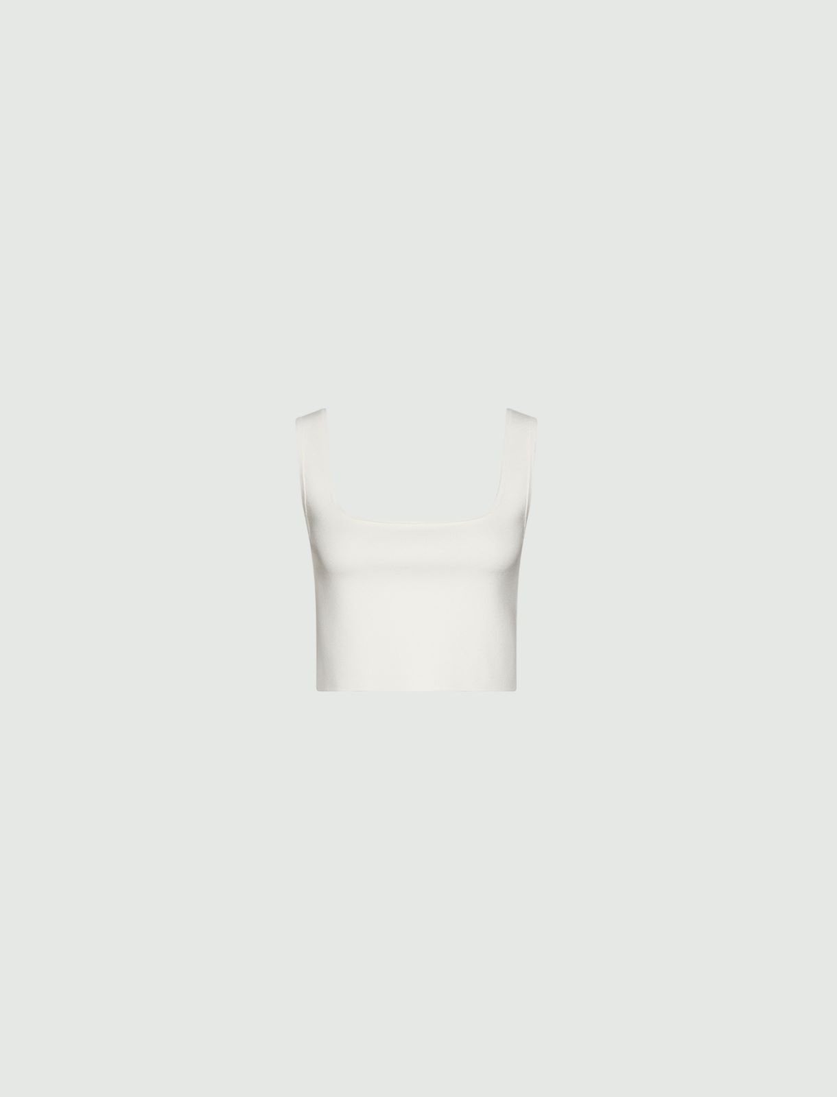 Viscose-knit cropped top - WHITE - Marella