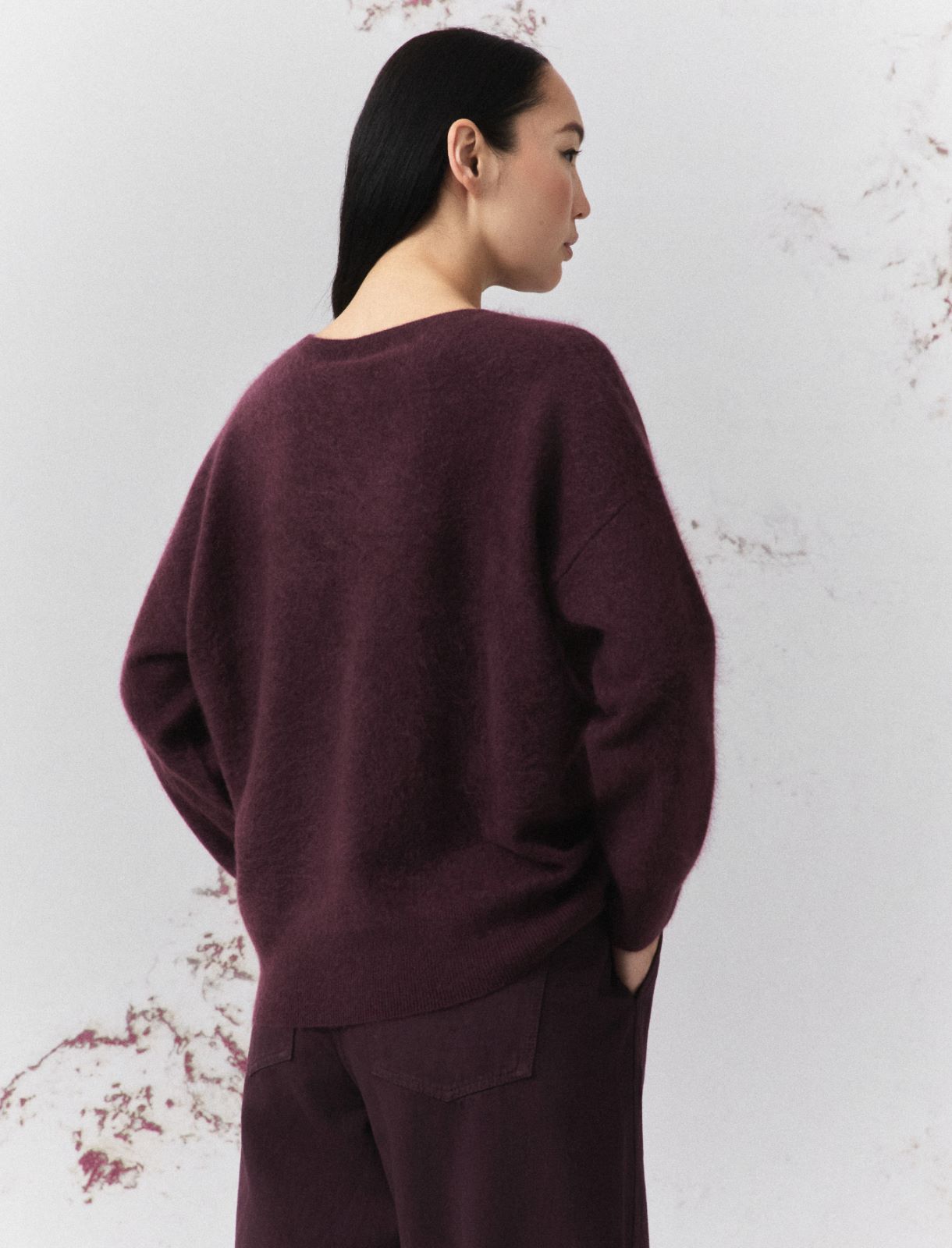 Cashmere-blend crew-neck jumper - BLACKBERRY - Marella - 3