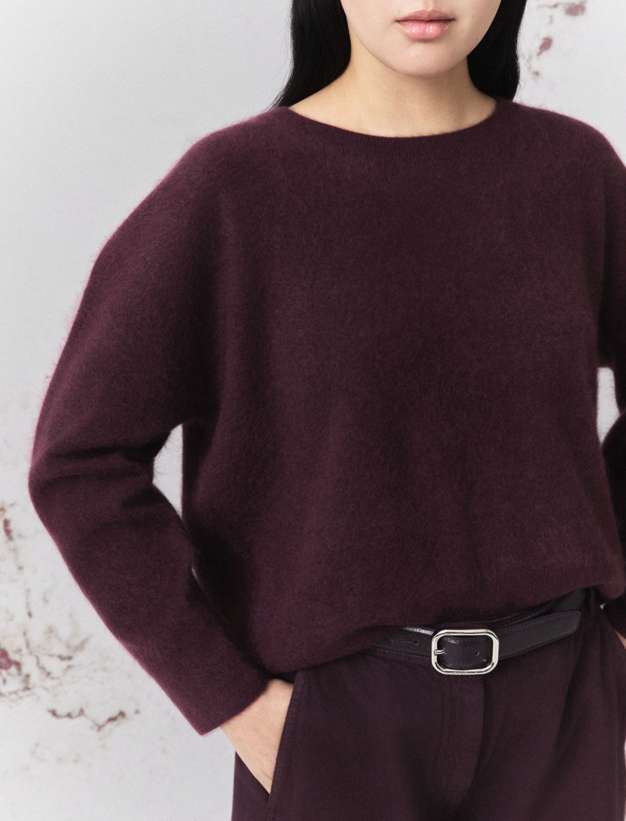 Cashmere-blend crew-neck jumper - BLACKBERRY - Marella - 5