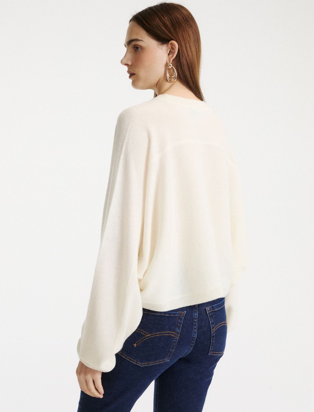 Pure cashmere kimono jumper - CREAM - Marella - 3