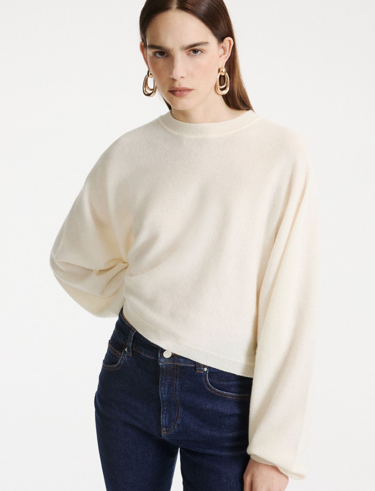 Pure cashmere kimono jumper - CREAM - Marella - 4