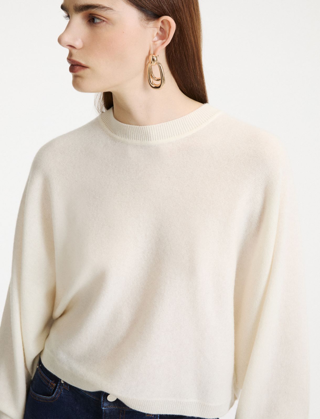 Pure cashmere kimono jumper - CREAM - Marella - 5