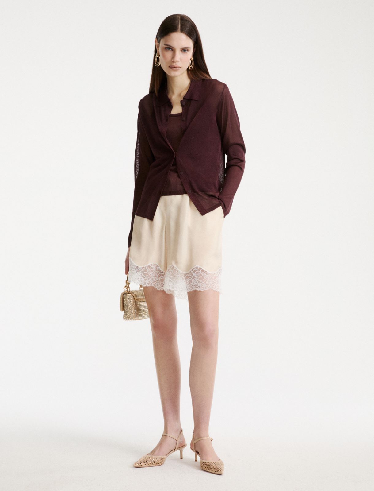 Viscose and lurex top - BORDEAUX - Marella - 2