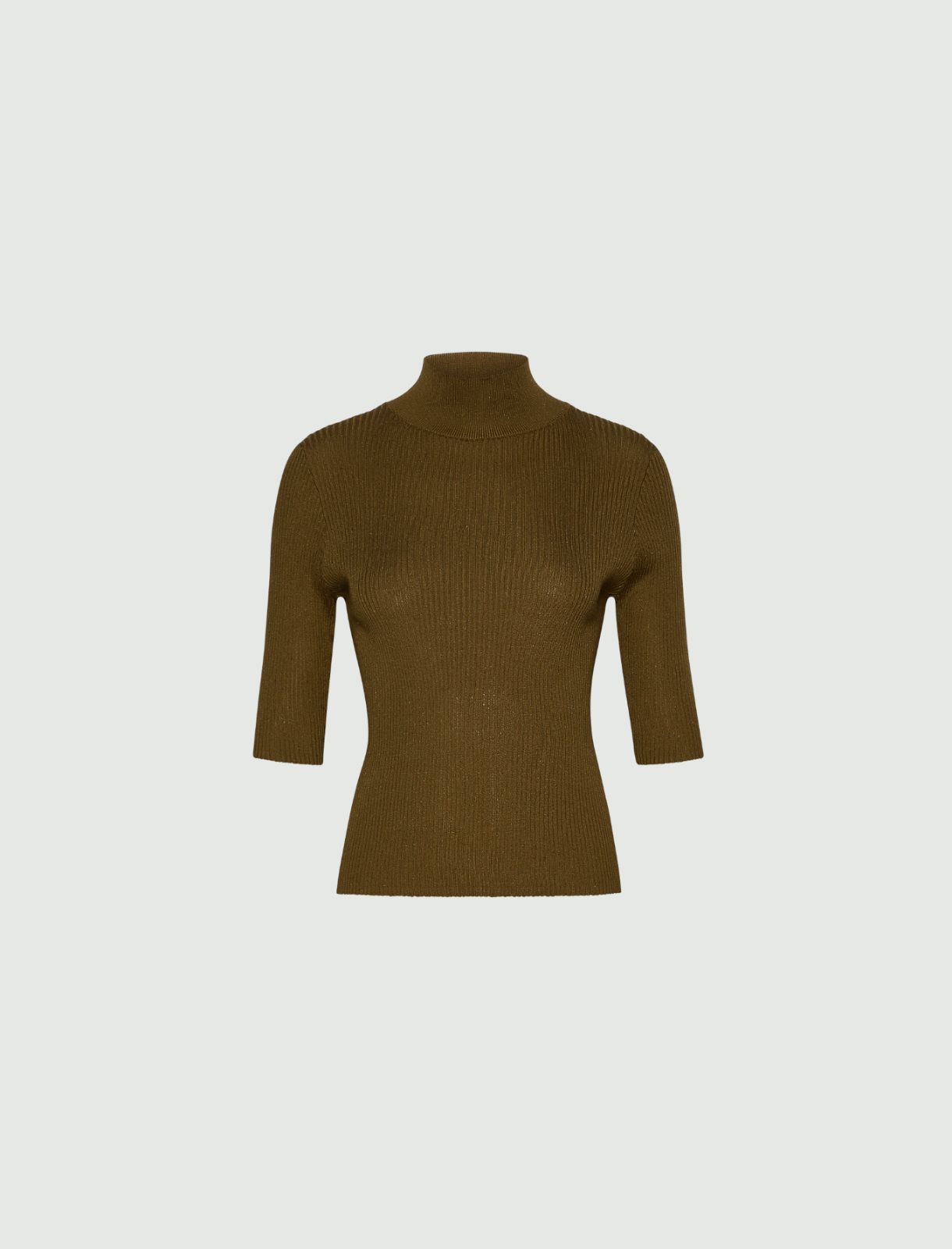 Maglia aderente con micro paillette - VERDE OLIO - Marella