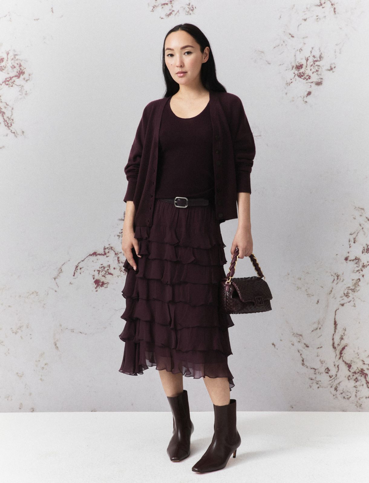 Super-lightweight wool vest - BLACKBERRY - Marella - 2