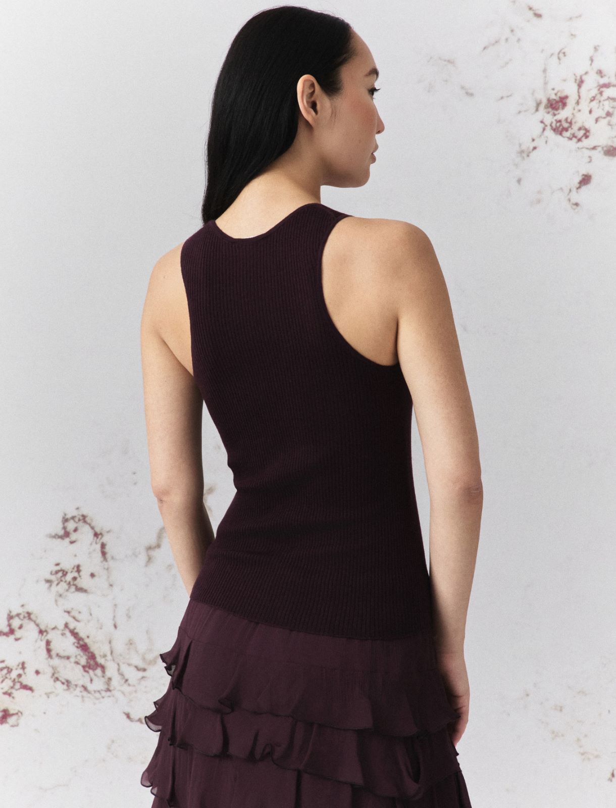 Super-lightweight wool vest - BLACKBERRY - Marella - 3