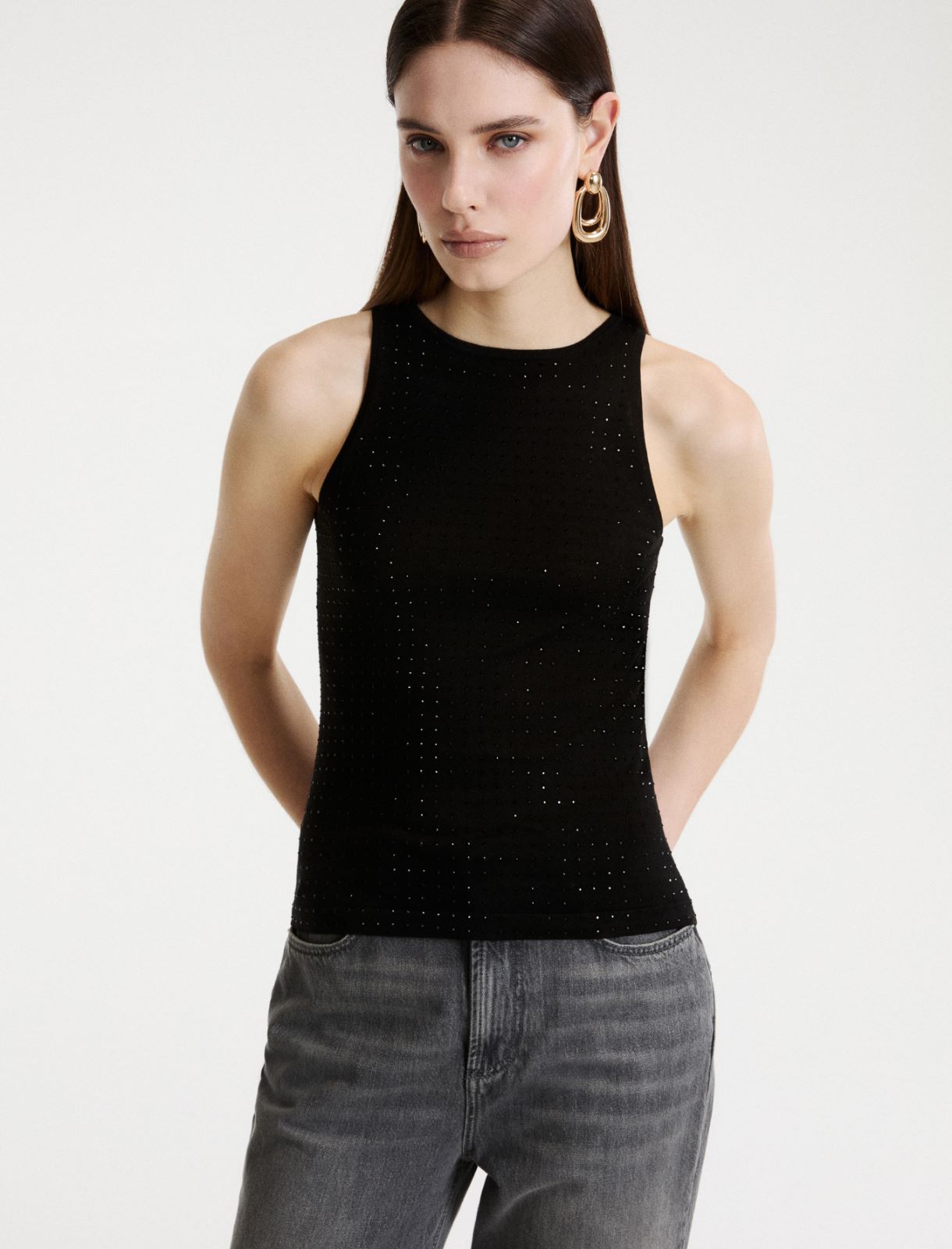 Top de punto de mezcla de lana - NEGRO - Marella - 4