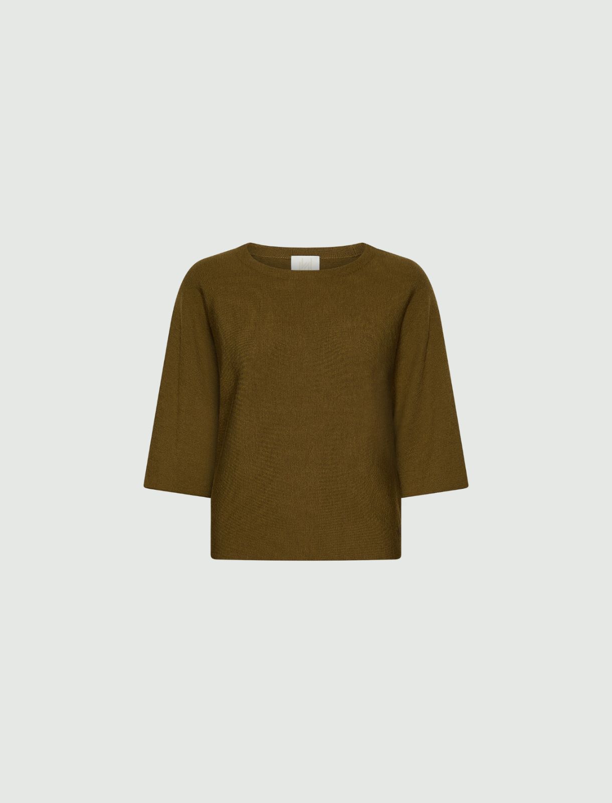 Maglia in pura lana punto stoffa - VERDE OLIO - Marella