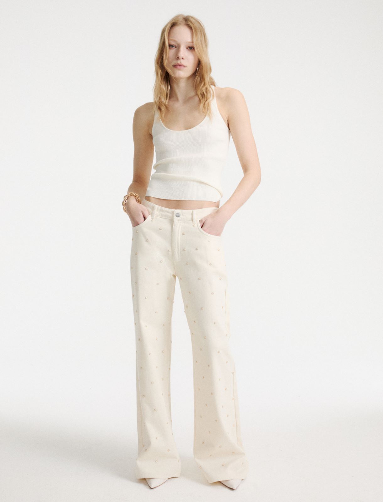 Viscose-blend vest top - WHITE - Marella - 2