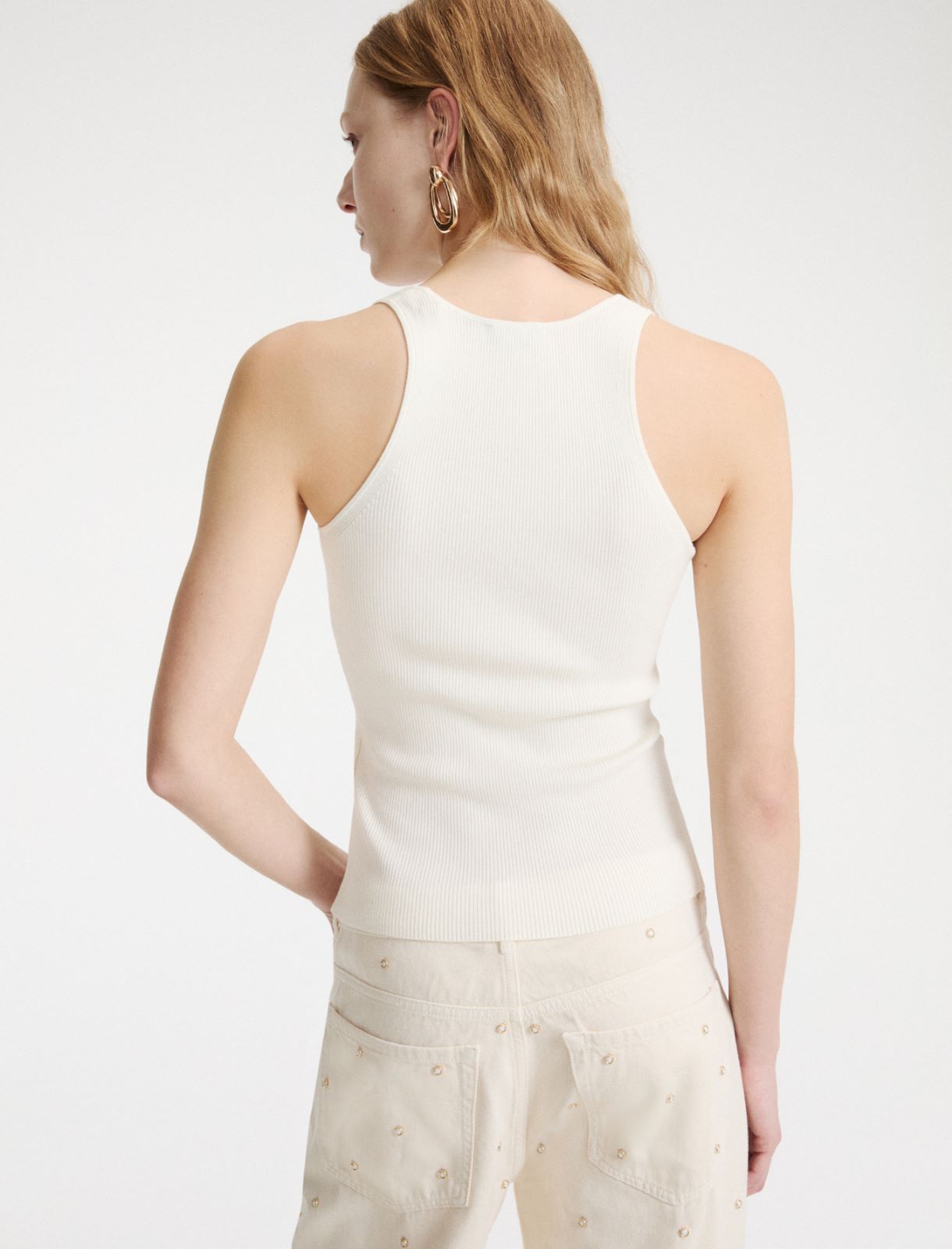 Viscose-blend vest top - WHITE - Marella - 3