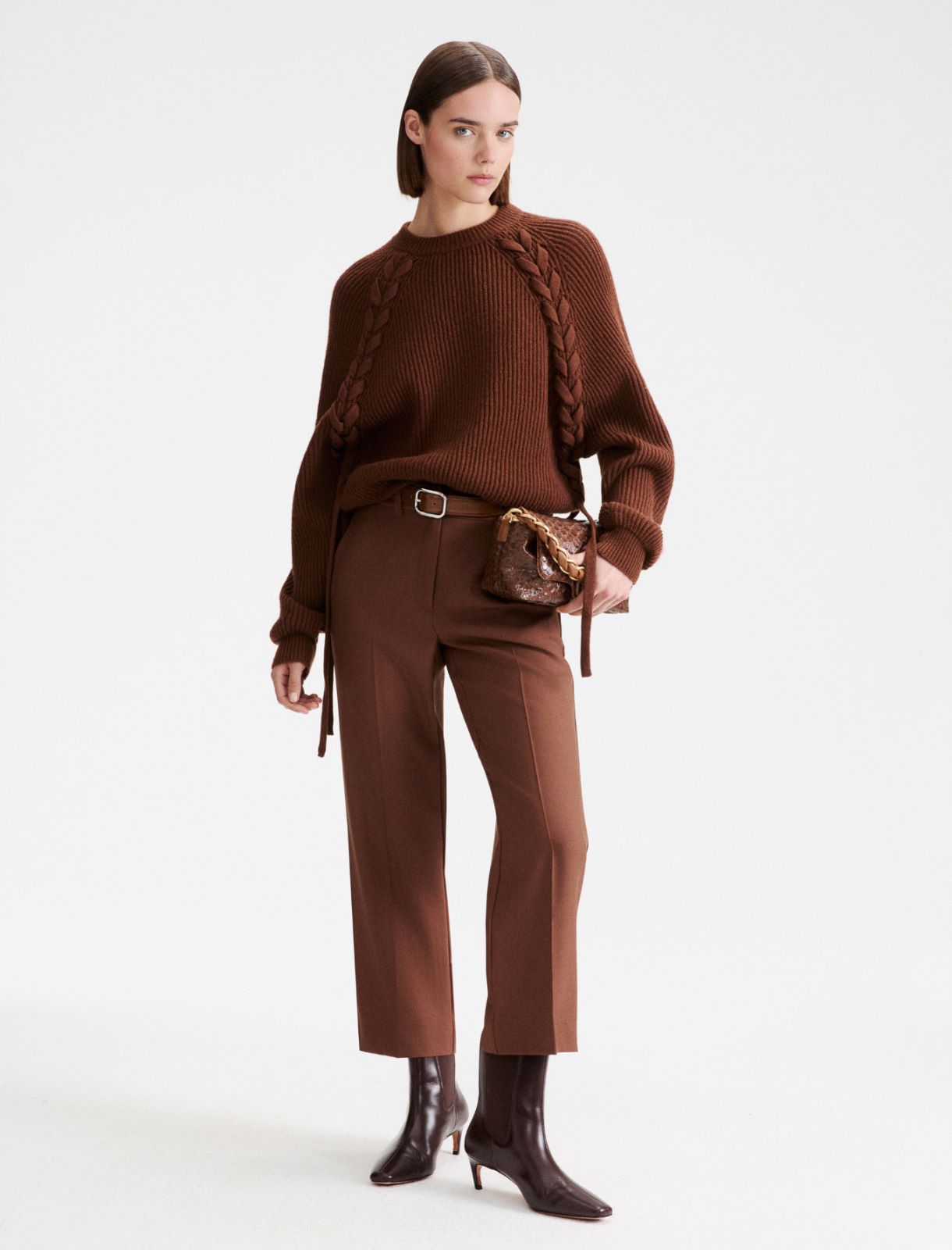 Pure wool fisherman's rib jumper - CARAMEL - Marella - 2