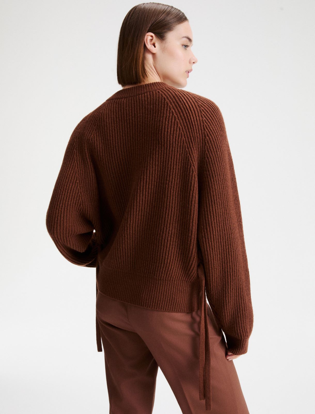 Pure wool fisherman's rib jumper - CARAMEL - Marella - 3