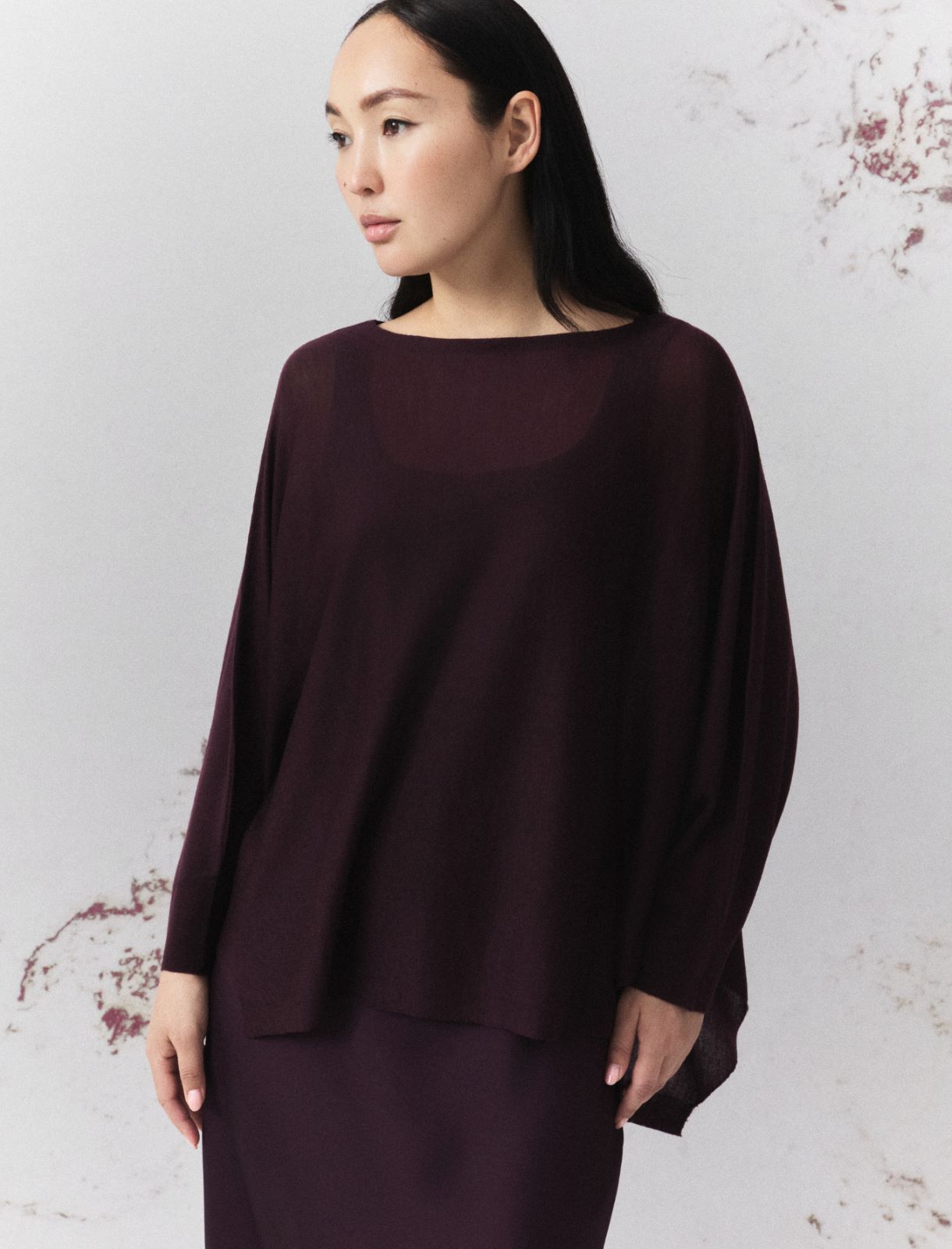 Soft jumper in ultra-lightweight wool - BLACKBERRY - Marella - 4
