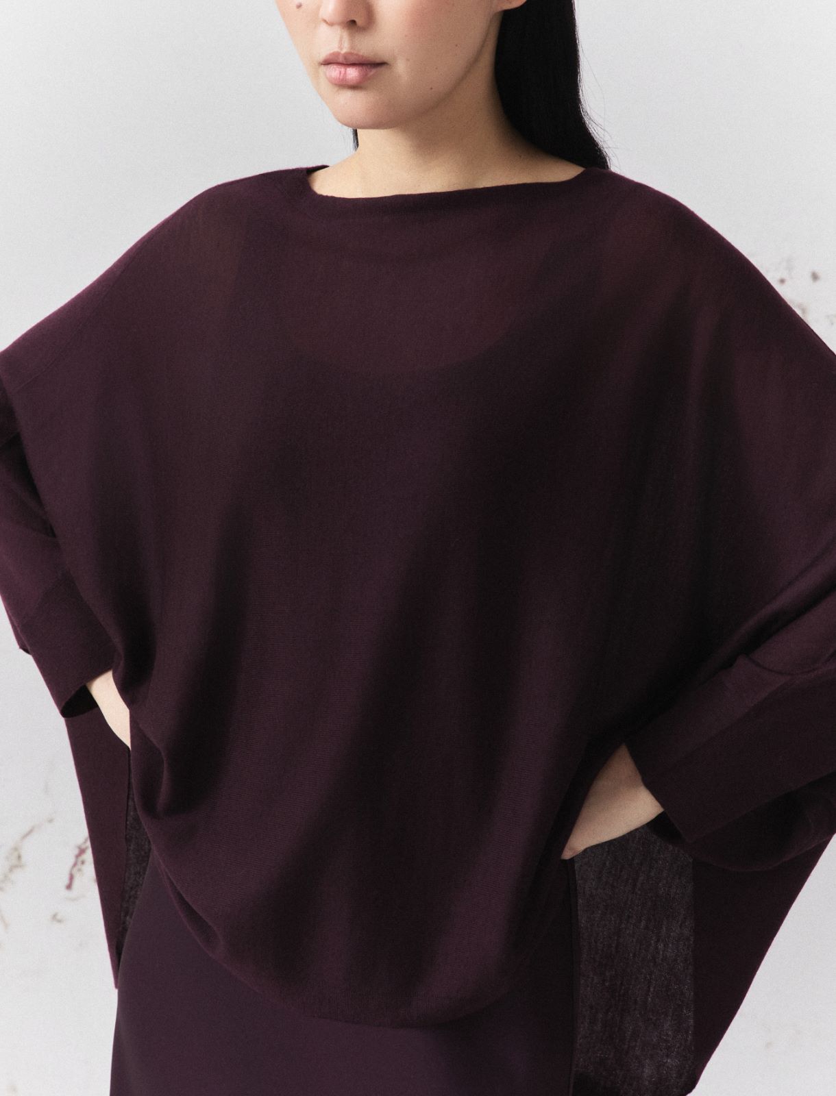 Soft jumper in ultra-lightweight wool - BLACKBERRY - Marella - 5