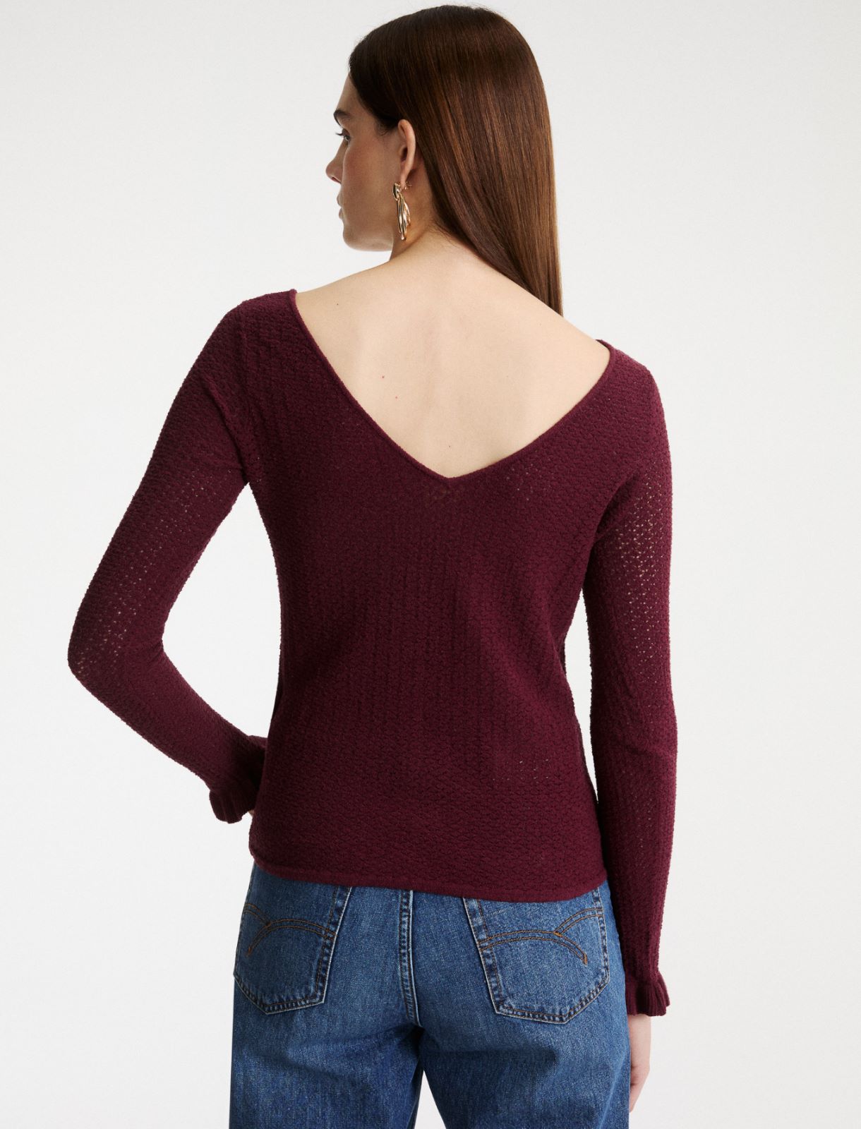 Maglia in filato bouclé - BORDEAUX - Marella - 3