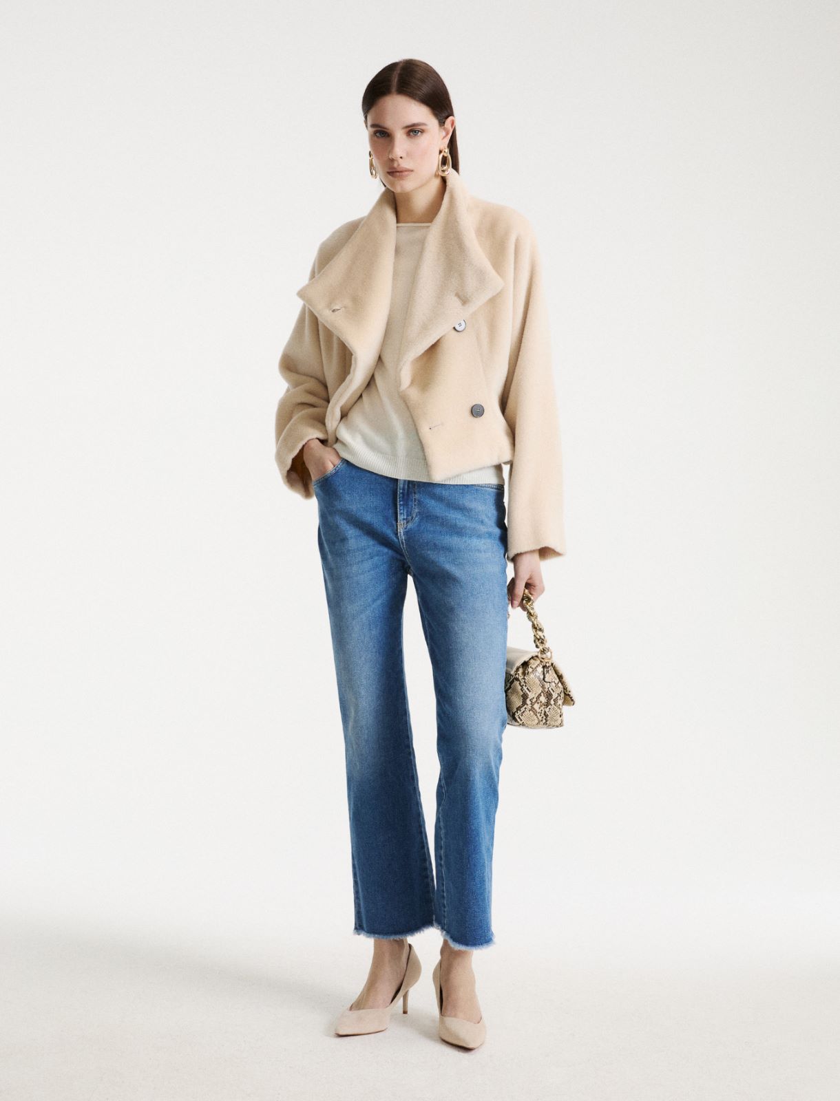 Pull en cachemire à manches trois-quarts - CREME - Marella - 2