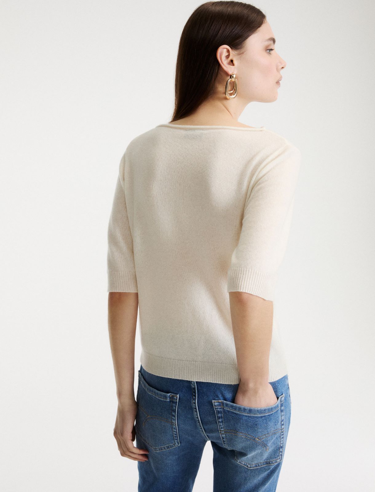 Pull en cachemire à manches trois-quarts - CREME - Marella - 3