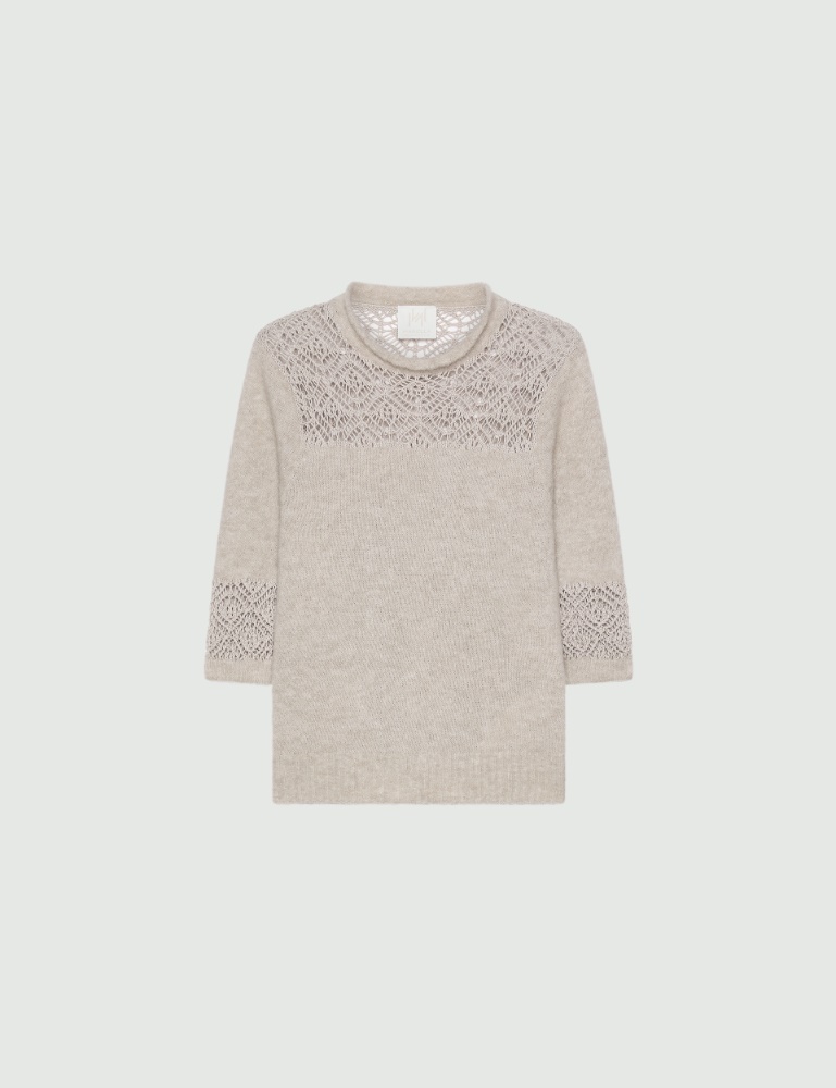 Three-quarter-sleeve jumper with lace detail - Marella