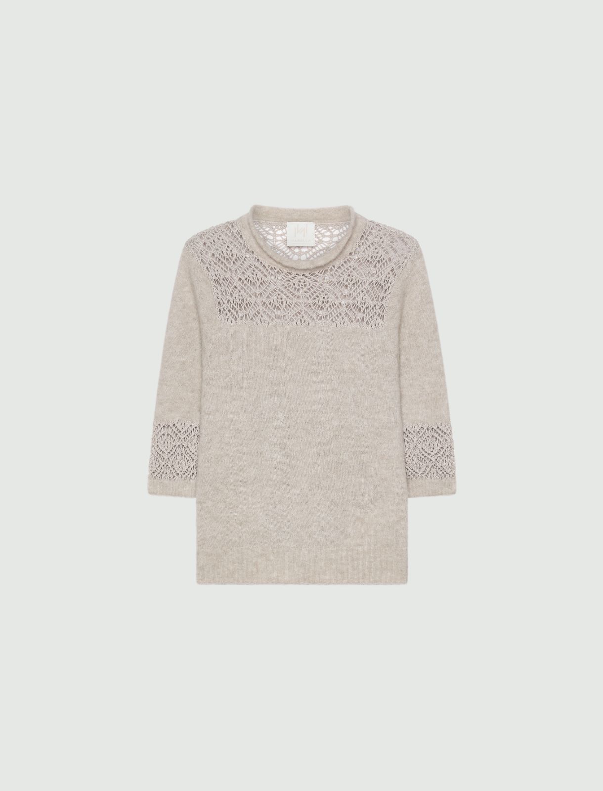 Three-quarter-sleeve jumper with lace detail - TURTLEDOVE - Marella