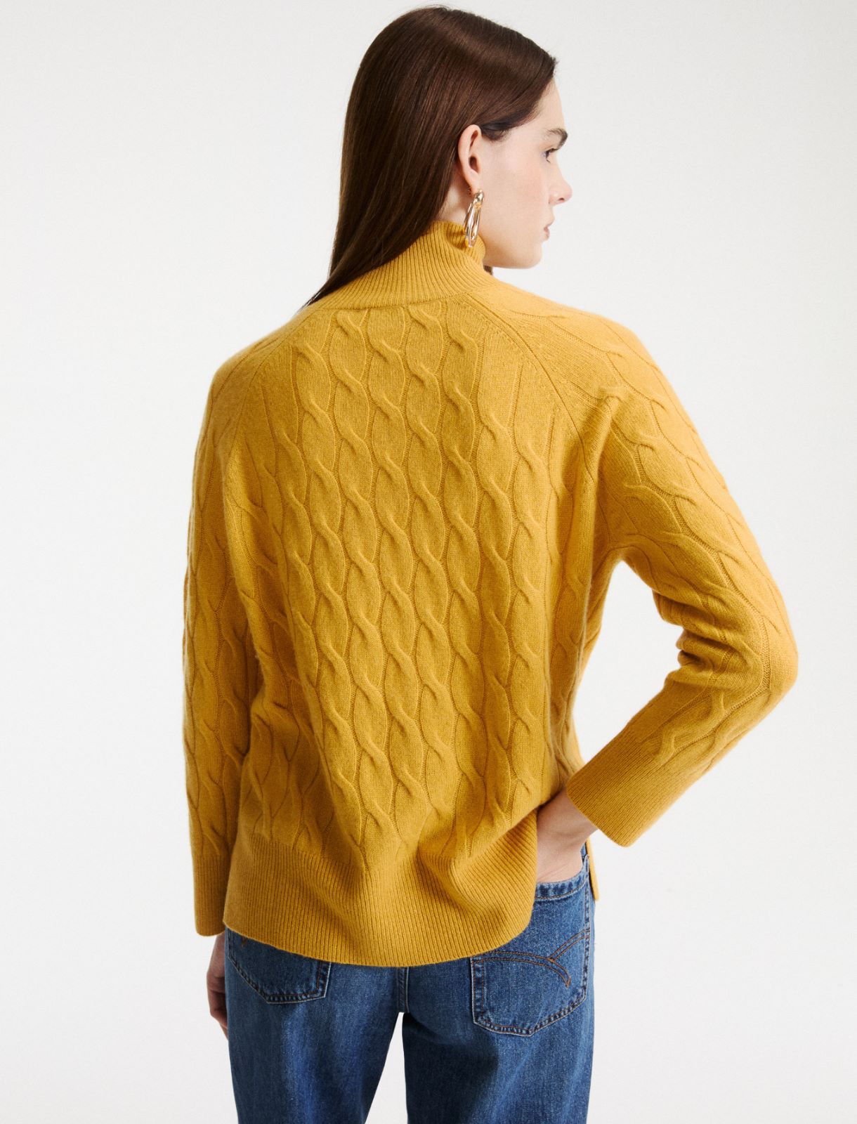 Jersey de cachemira y lana con cuello subido - ORO - Marella - 3