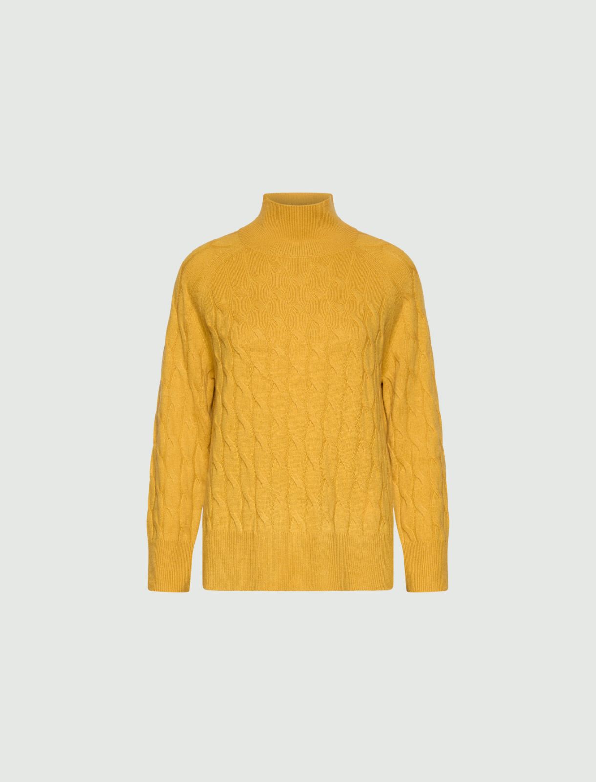 Jersey de cachemira y lana con cuello subido - ORO - Marella