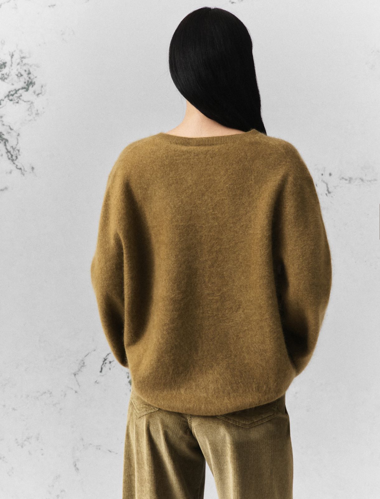 Soft wool and cashmere jumper - OIL GREEN - Marella - 3