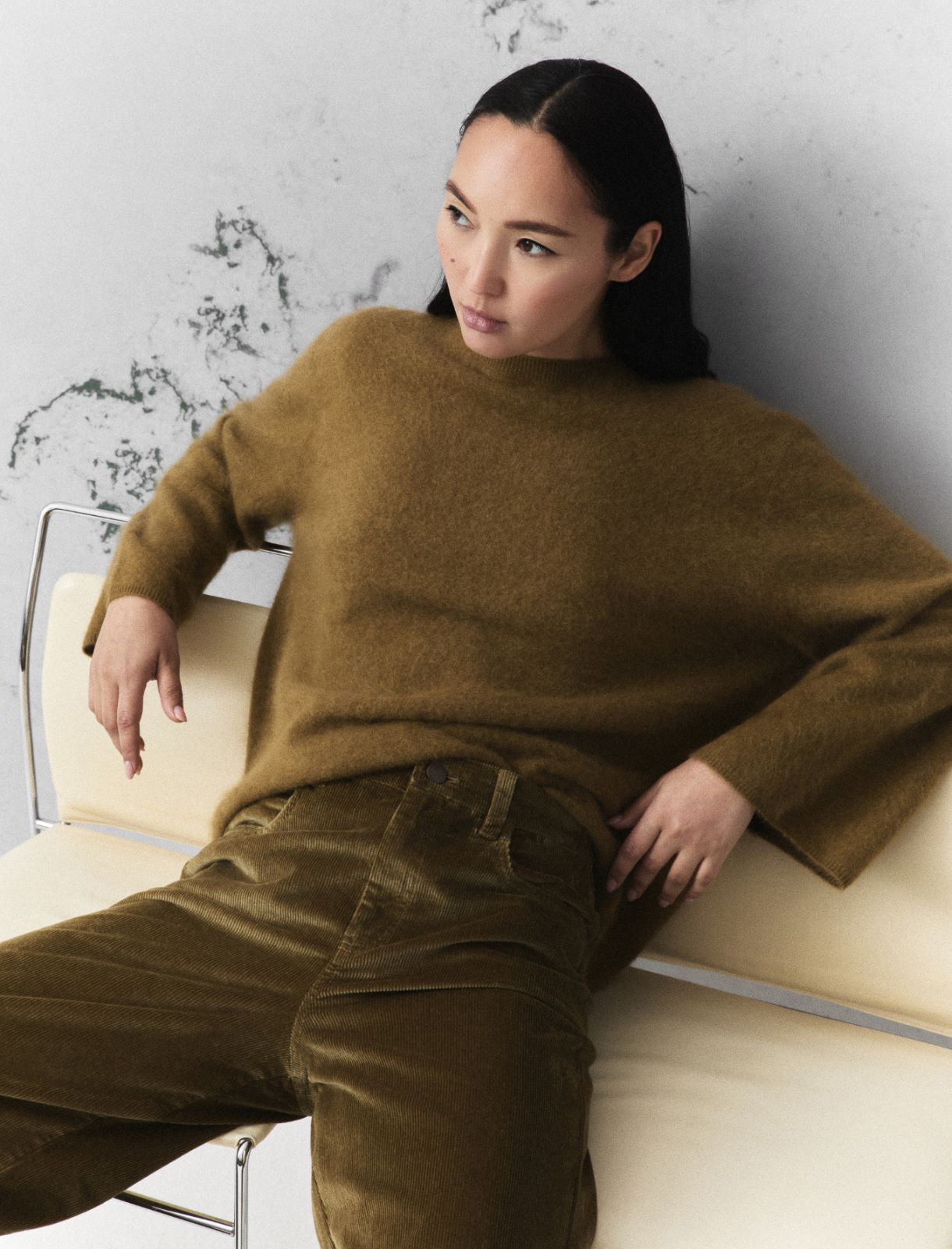 Soft wool and cashmere jumper - OIL GREEN - Marella - 4