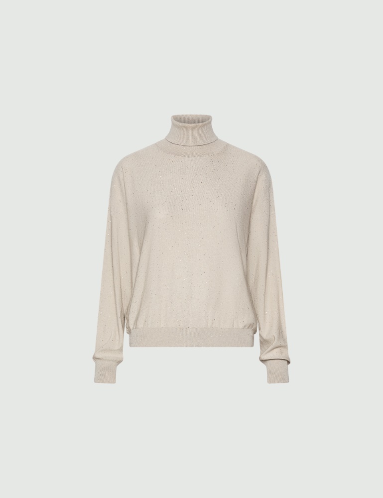 Maglia a lupetto con micro paillette - Marella