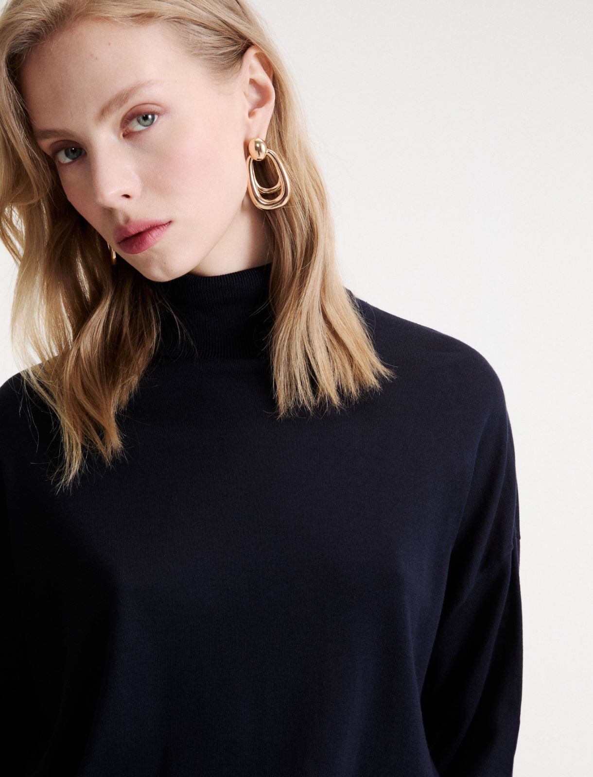 Weicher Rollkragenpullover aus Lyocell - BLAU - Marella - 5