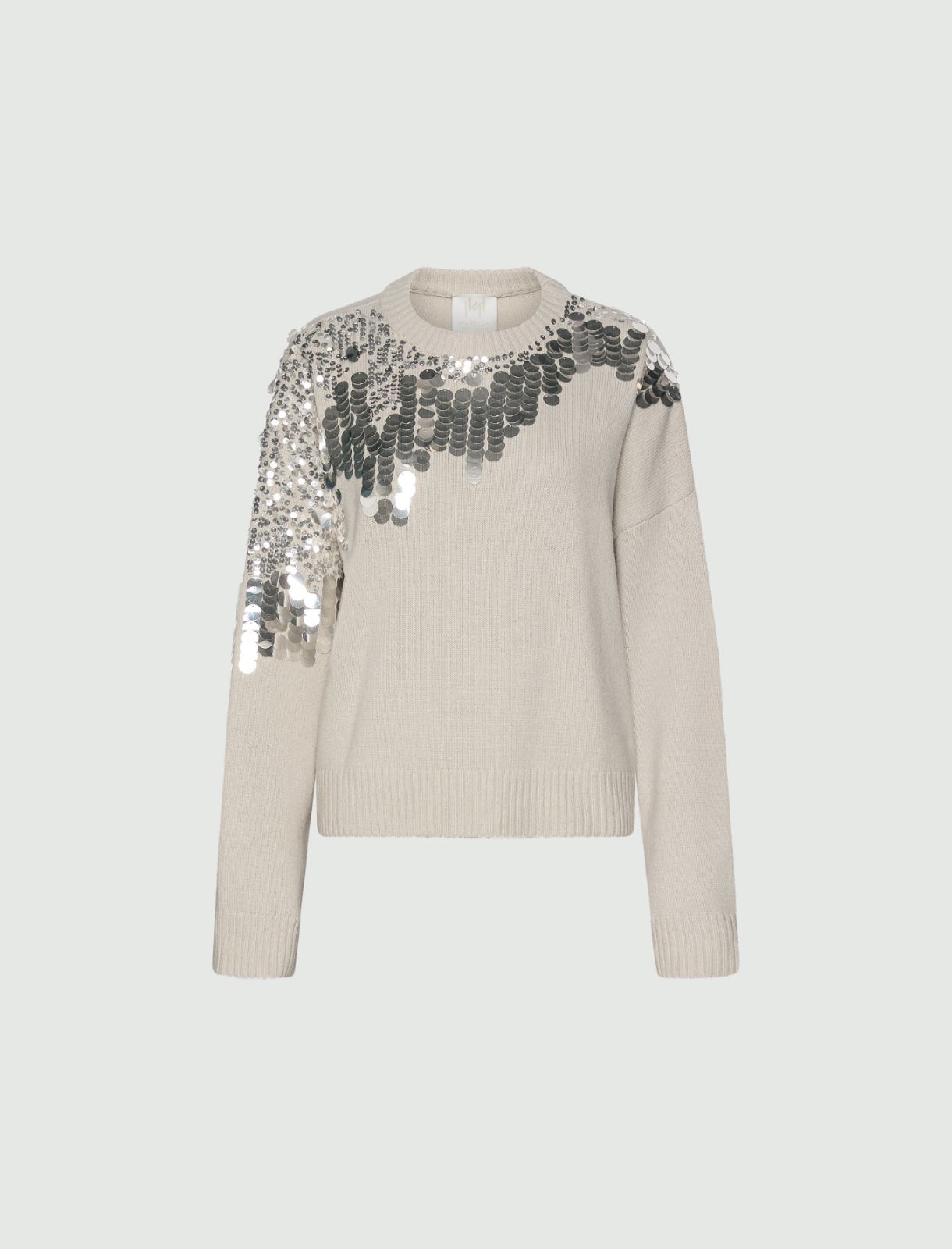 Sequinned pure wool jumper - TURTLEDOVE - Marella