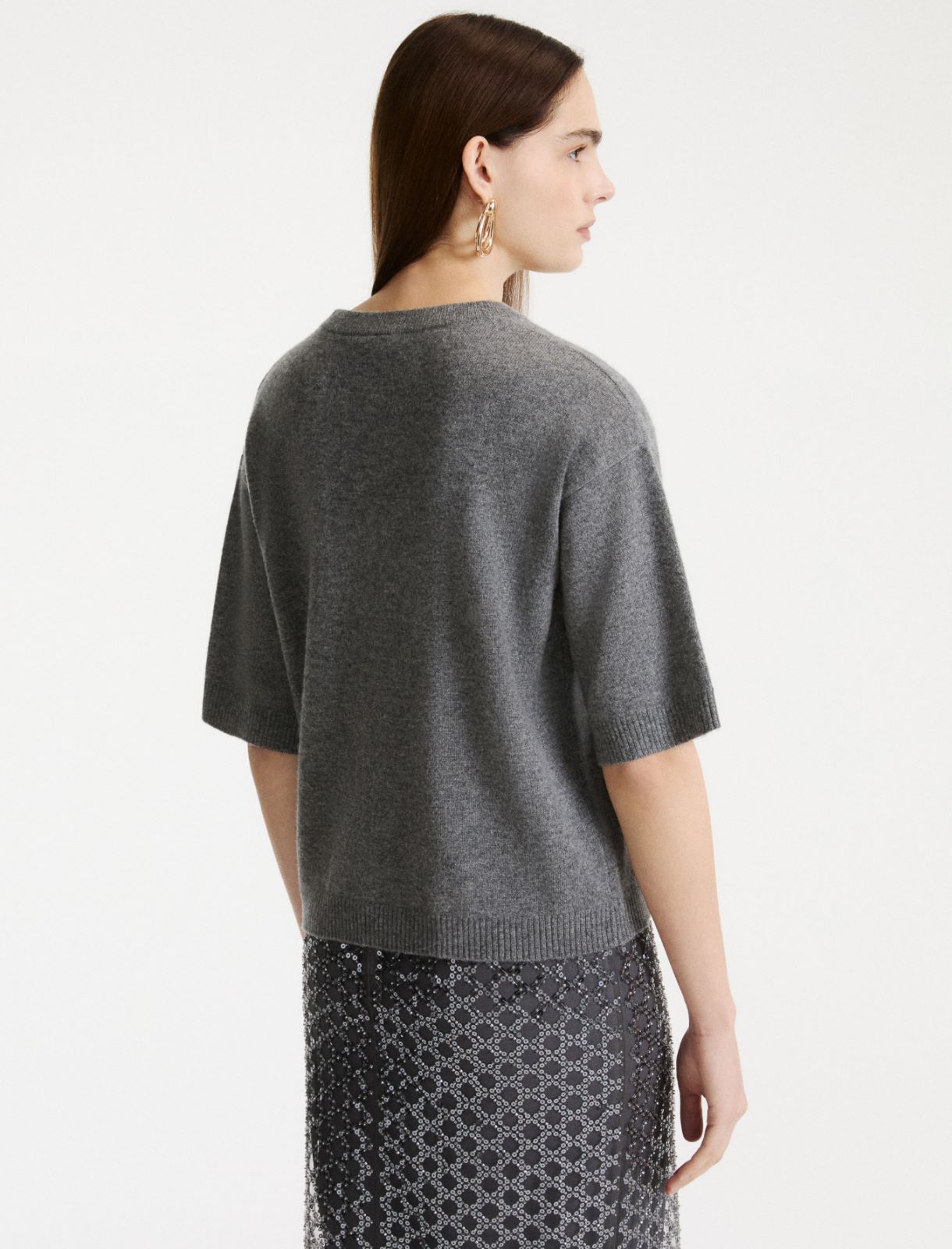 Pullover aus Kaschmir und Wolle mit ellbogenlangen Ärmeln - MITTELGRAU - Marella - 3