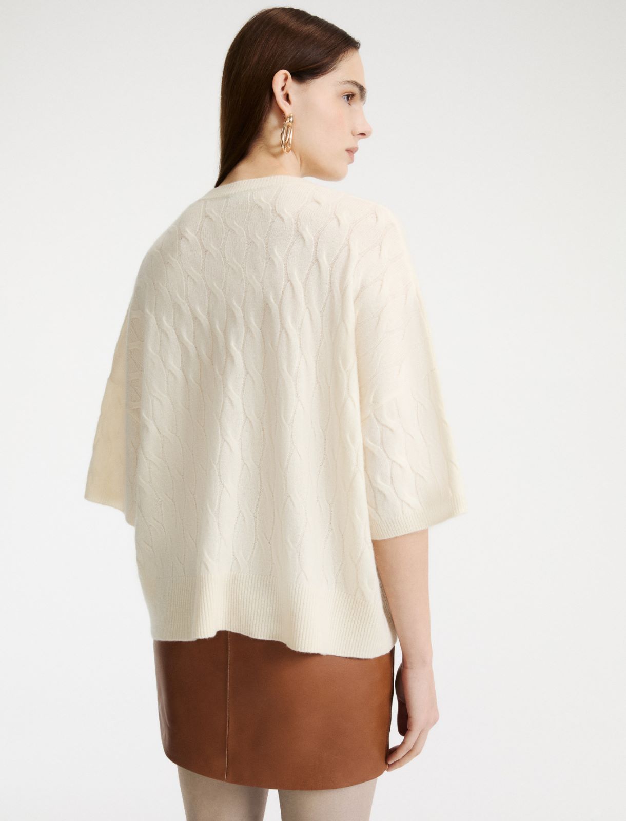 Oversized wool and cashmere jumper - CREAM - Marella - 3