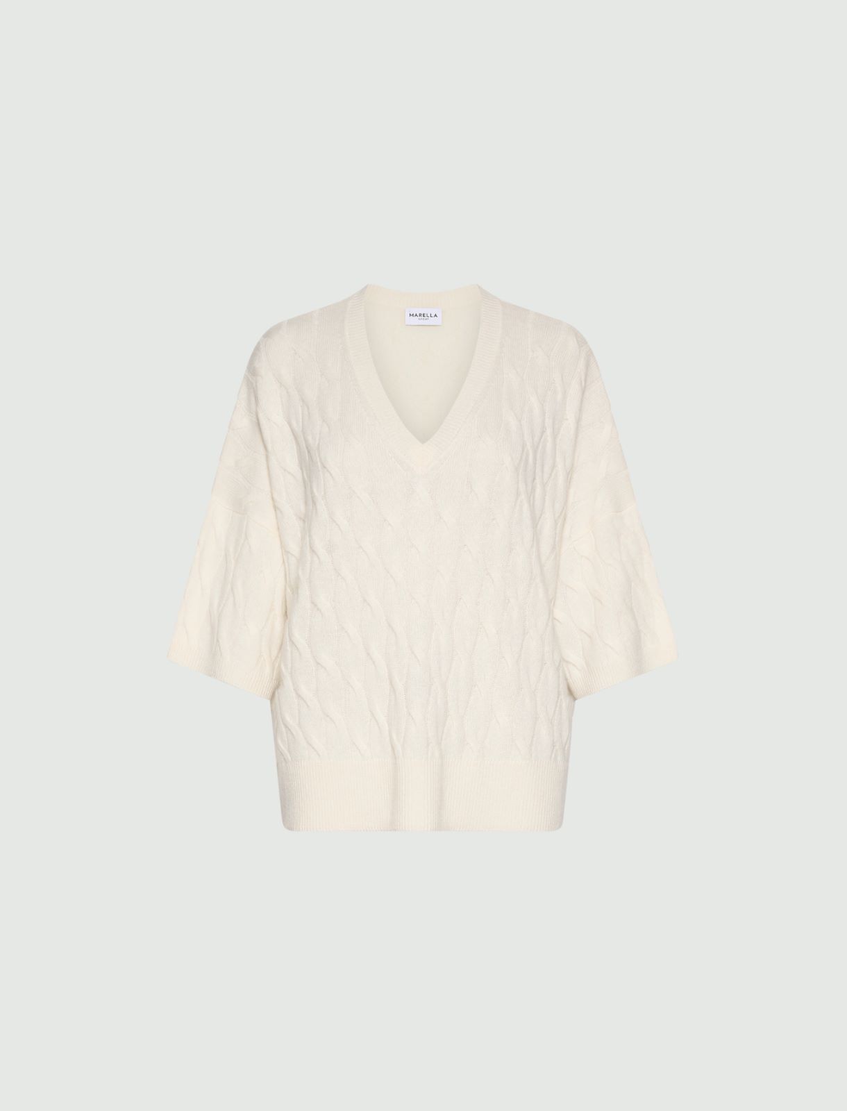 Oversized wool and cashmere jumper - CREAM - Marella