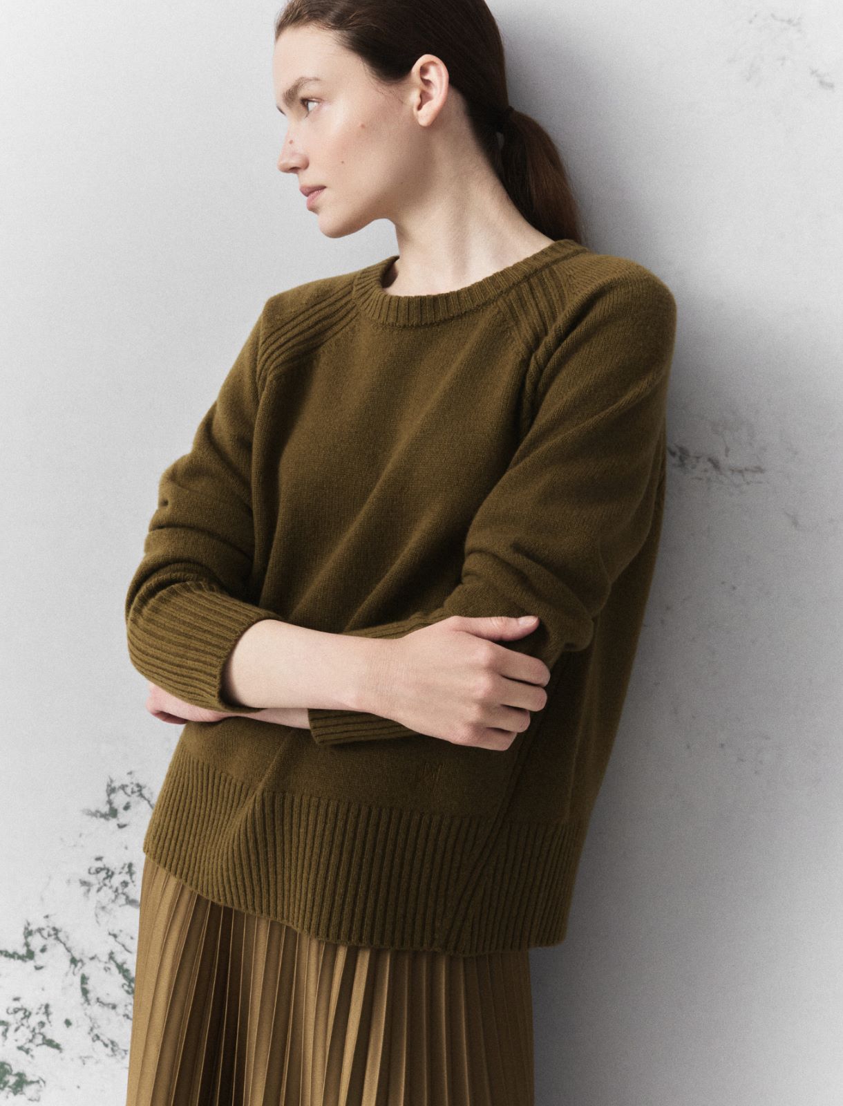 Maglia in pura lana - VERDE OLIO - Marella - 4