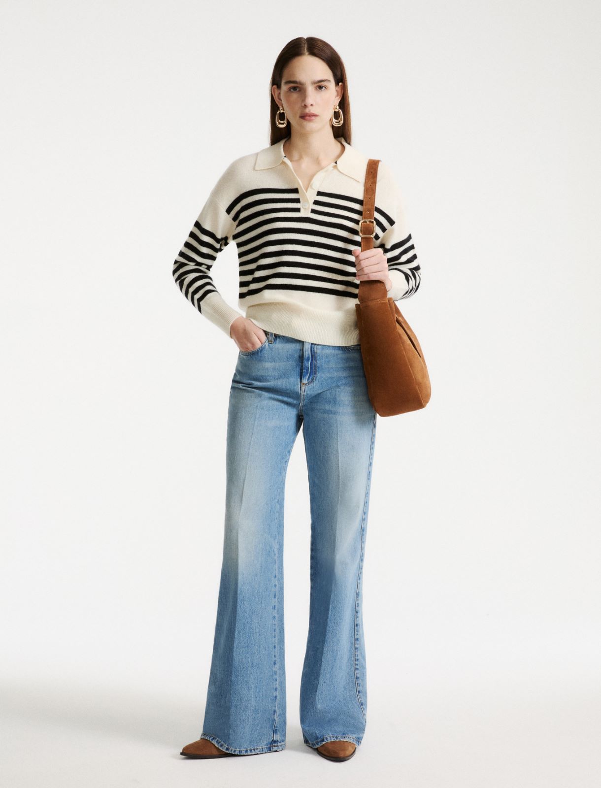 Cashmere and wool polo jumper - CREAM - Marella - 2