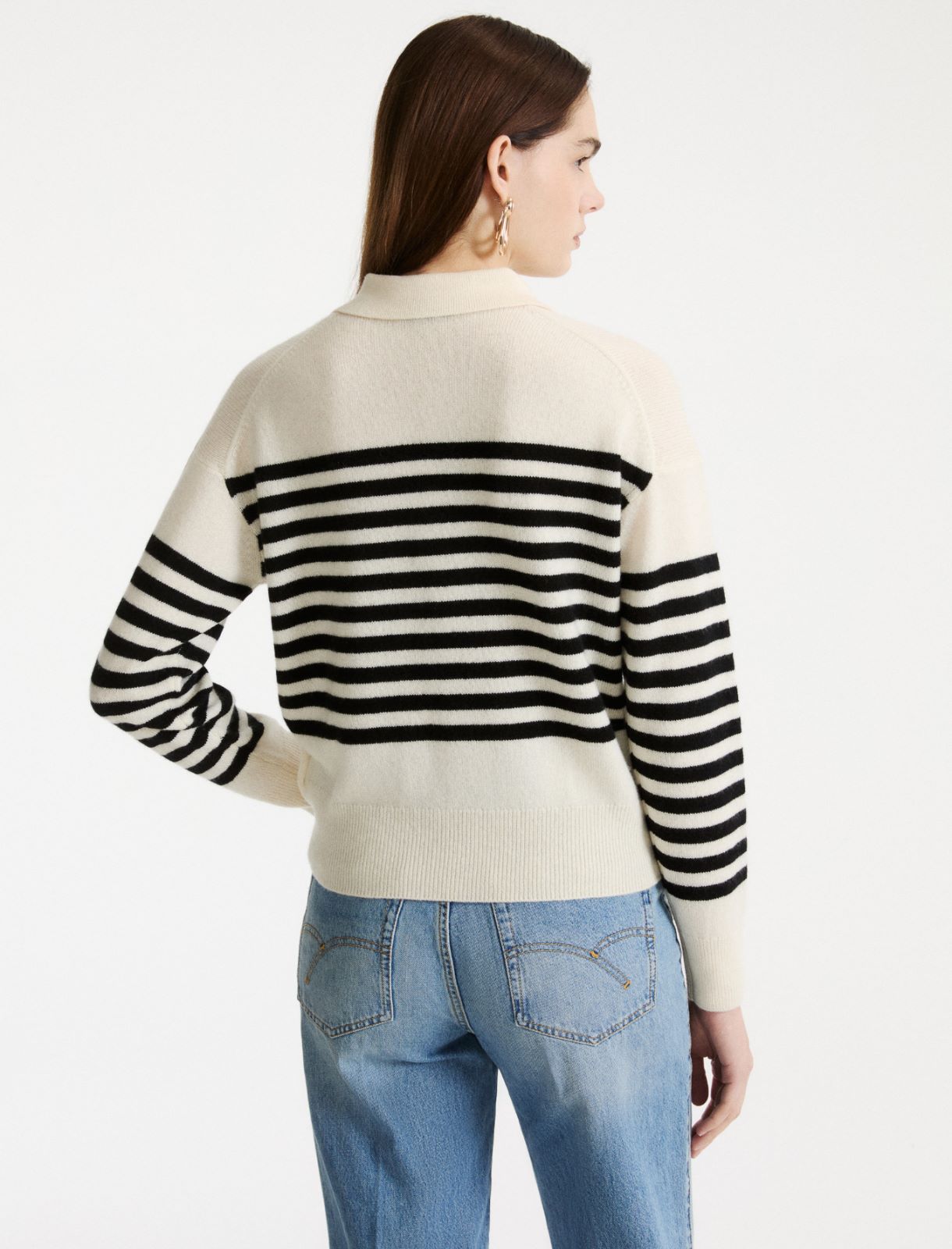 Cashmere and wool polo jumper - CREAM - Marella - 3